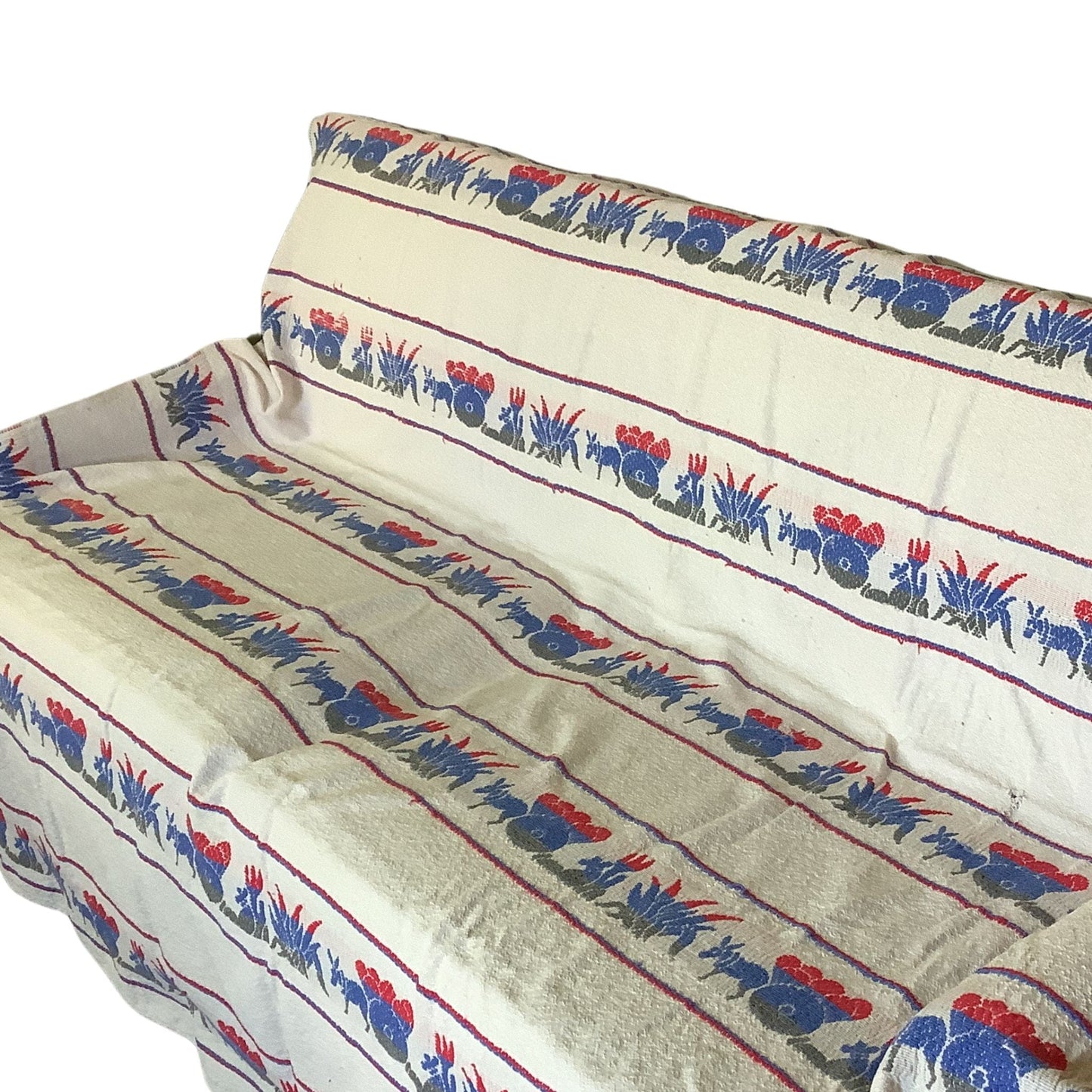 1950s Bates Cabin Bedspread View From Corner of Sofa