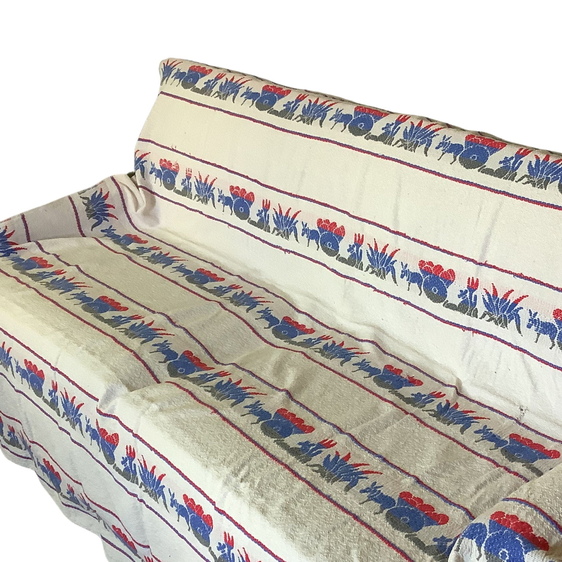 1950s Bates Cabin Bedspread View From Corner of Sofa