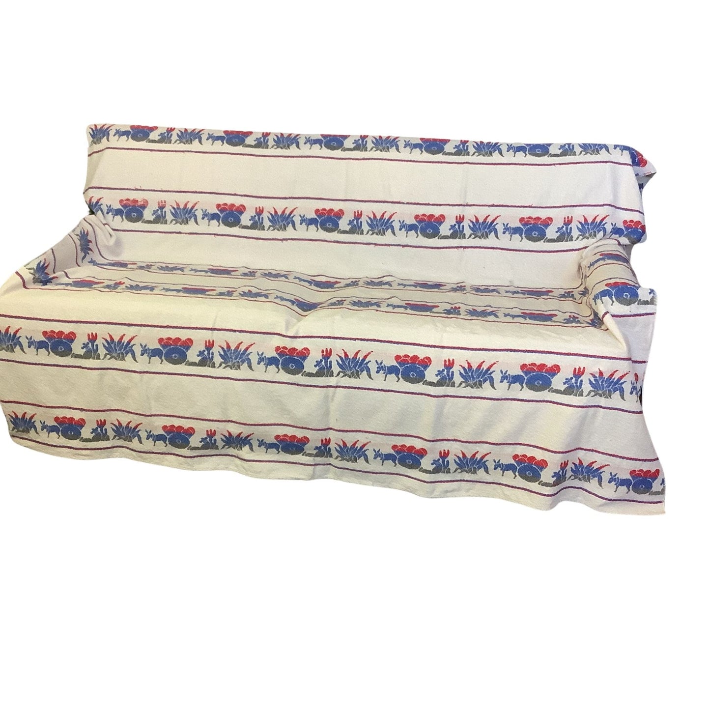 Vintage 1950s Bates Cabin Bedspread Full Front View