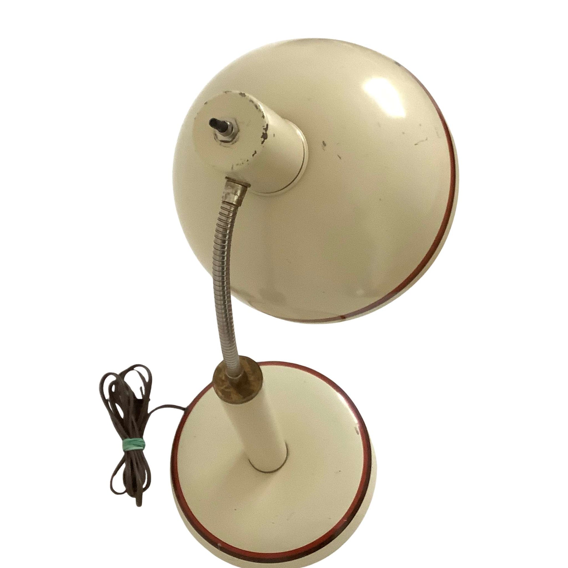 Bauhaus beige desk lamp with flexible neck back-view