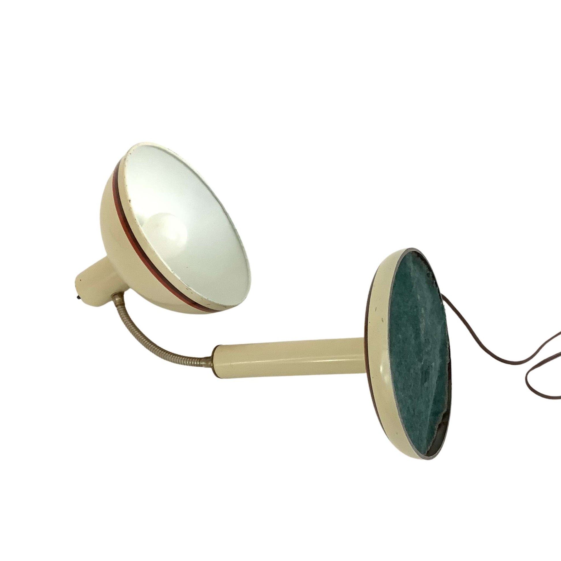 Bauhaus table lamp on it's side, bottom view