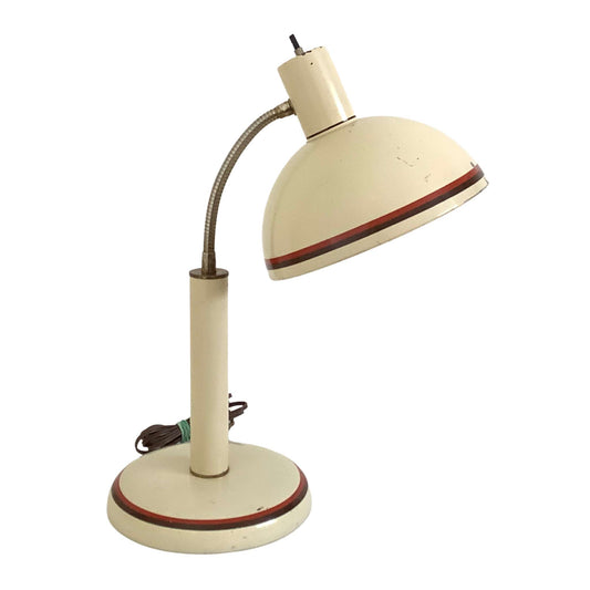 Bauhaus beige desk lamp with a flexible neck front-side view