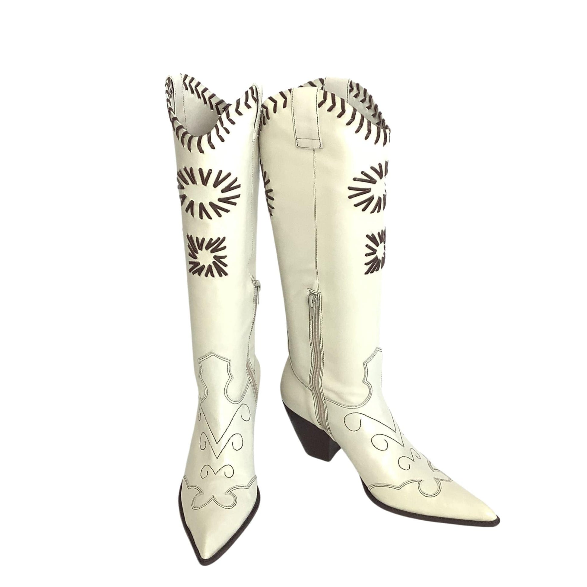 BCBG Beige Western Boots