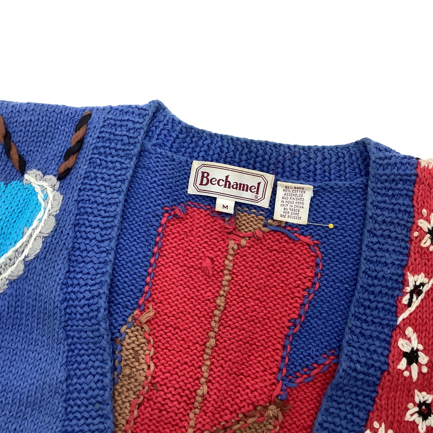 Vintage Vest Knitted Cotton Southwestern Labels View