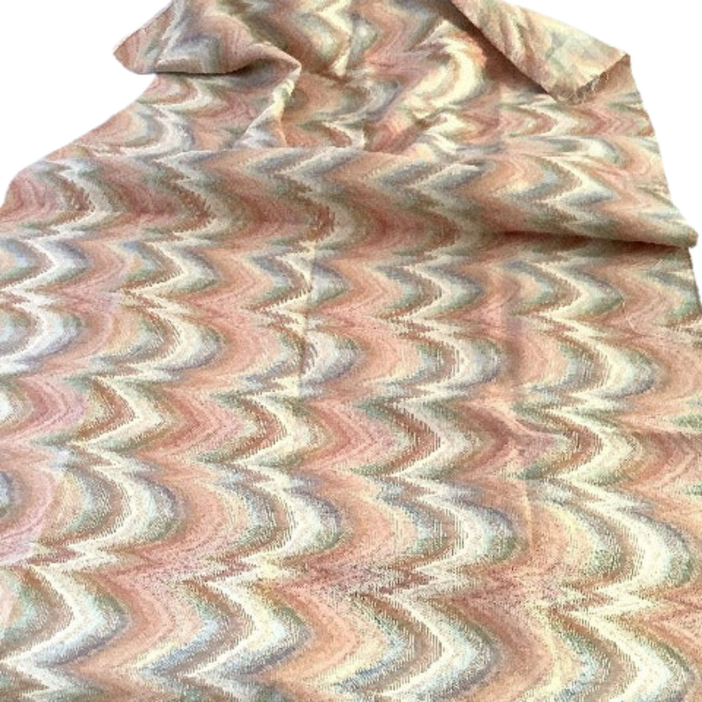 Beige Flame Stitch Fabric