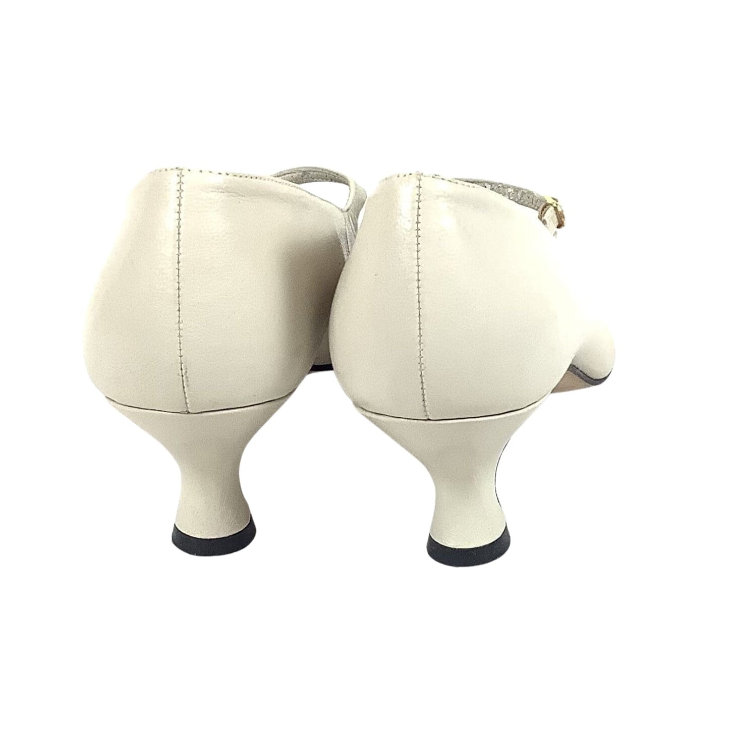 Beige Leather Mary Janes