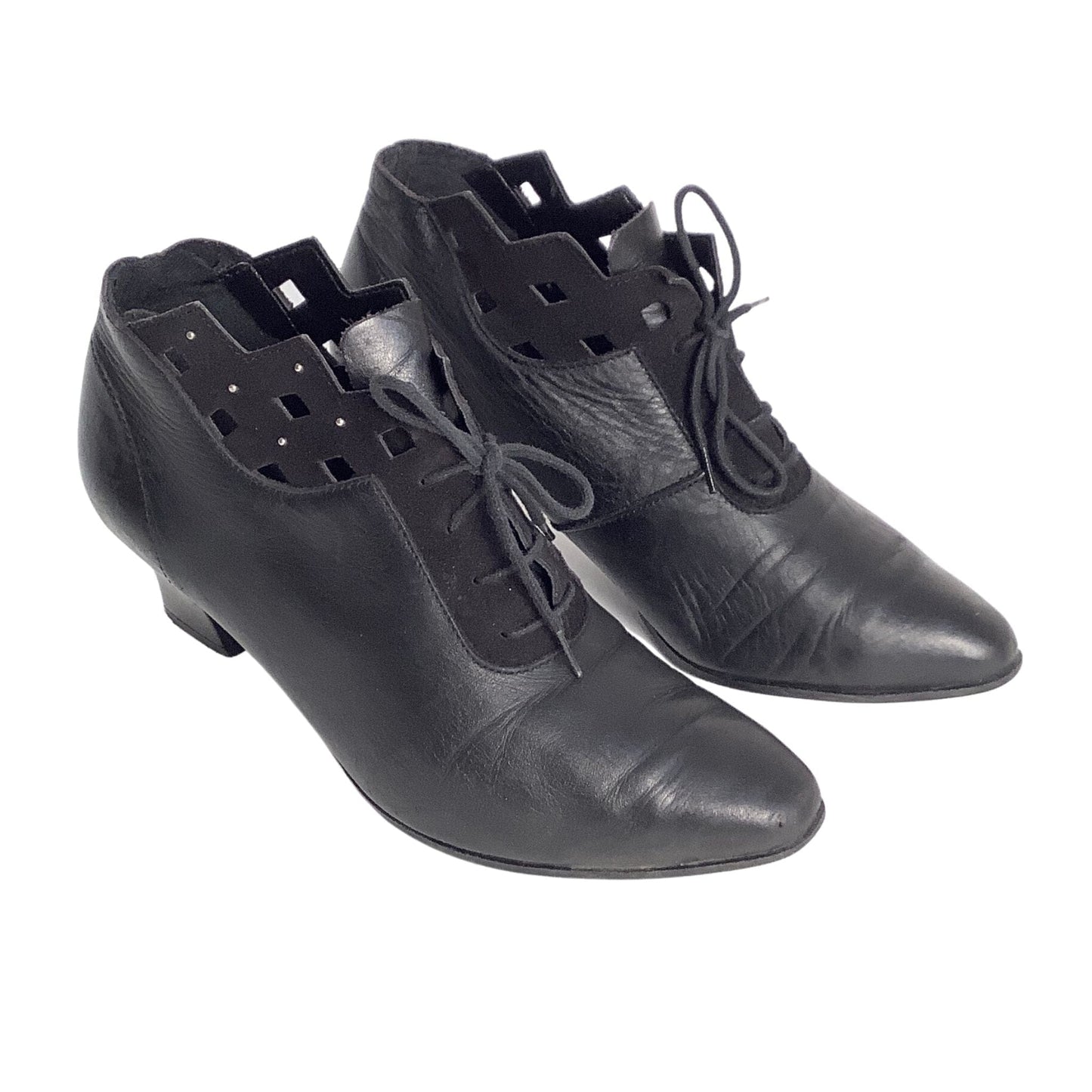 Black Leather Ankle Boots