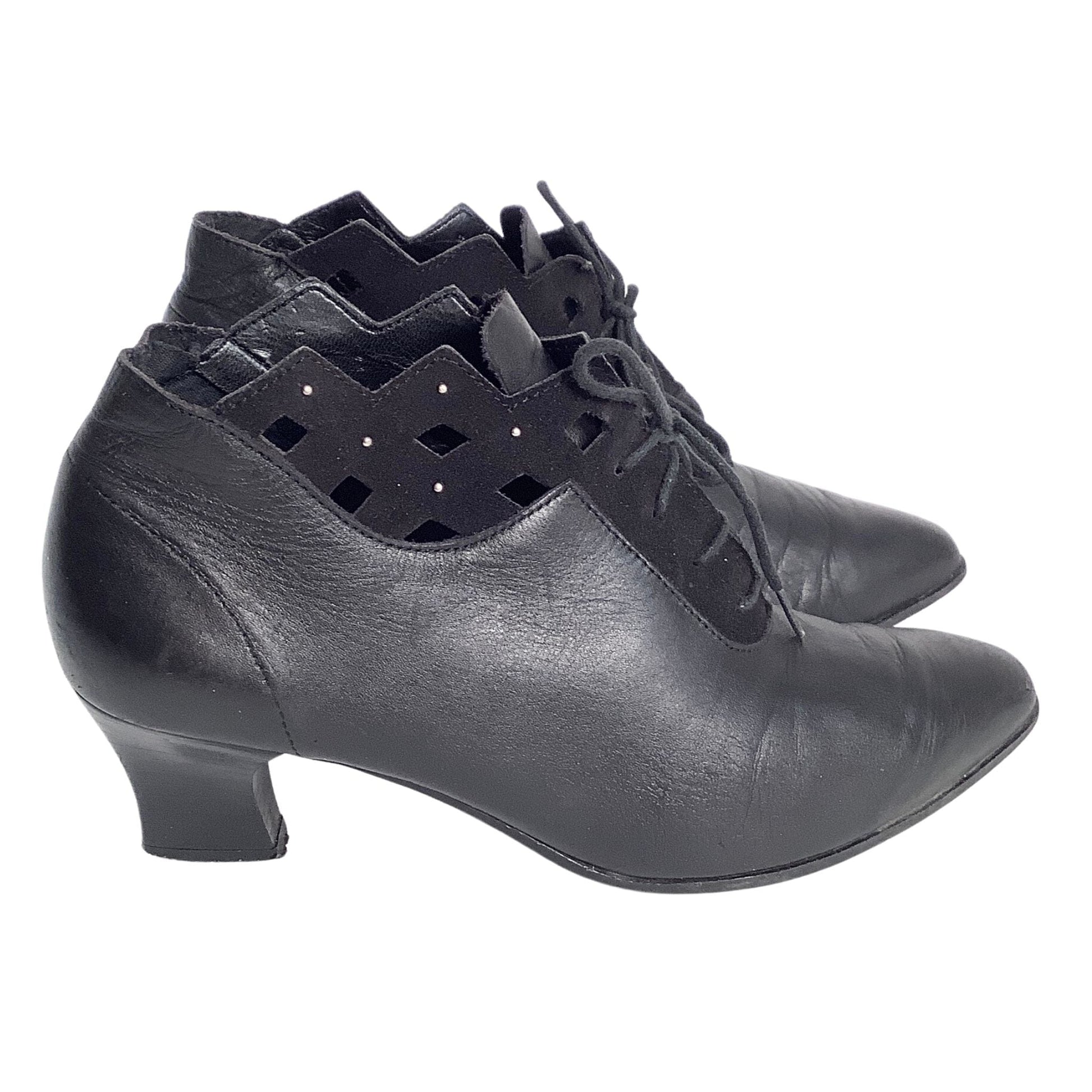 Black Leather Ankle Boots