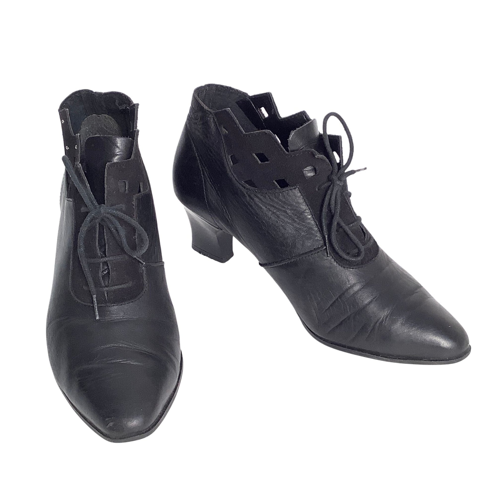 Black Leather Ankle Boots