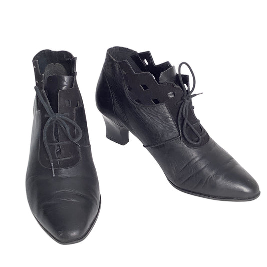 Black Leather Ankle Boots