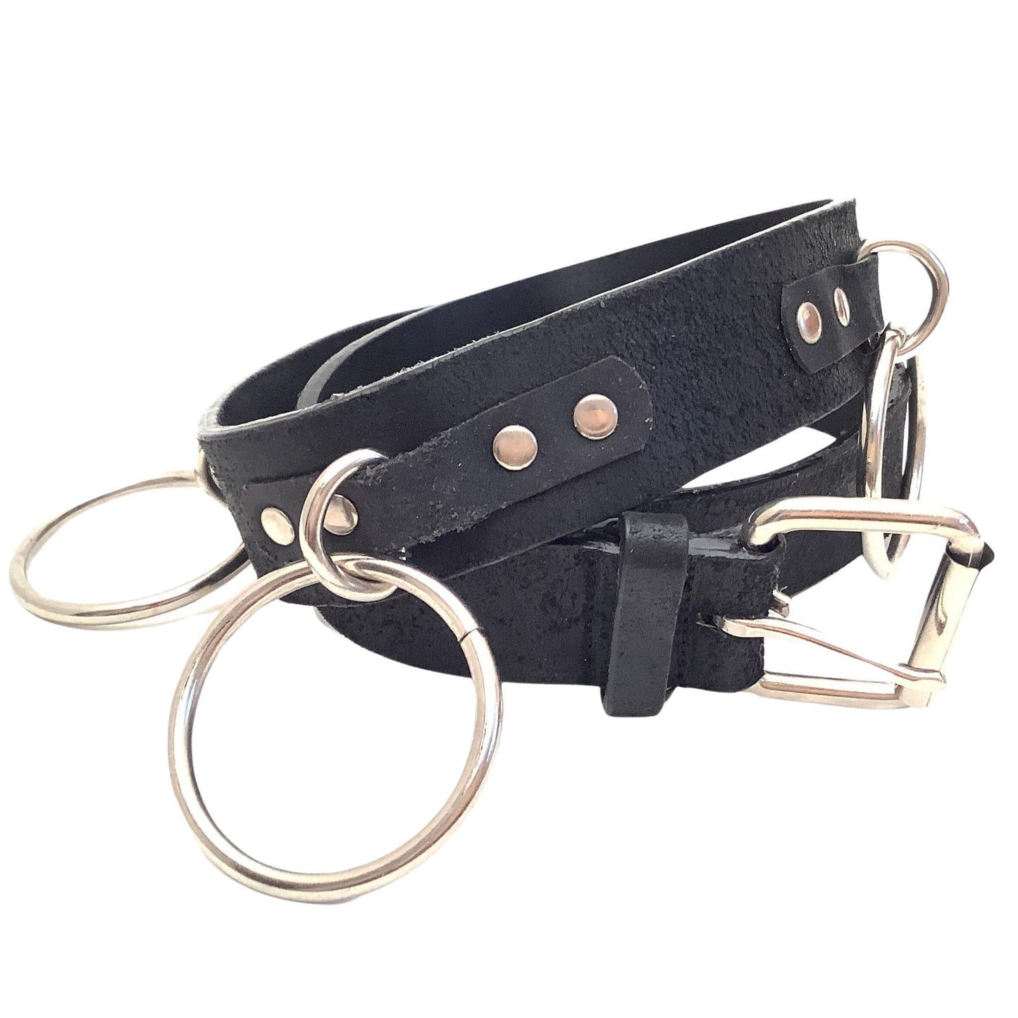 Black Leather Goth Belt