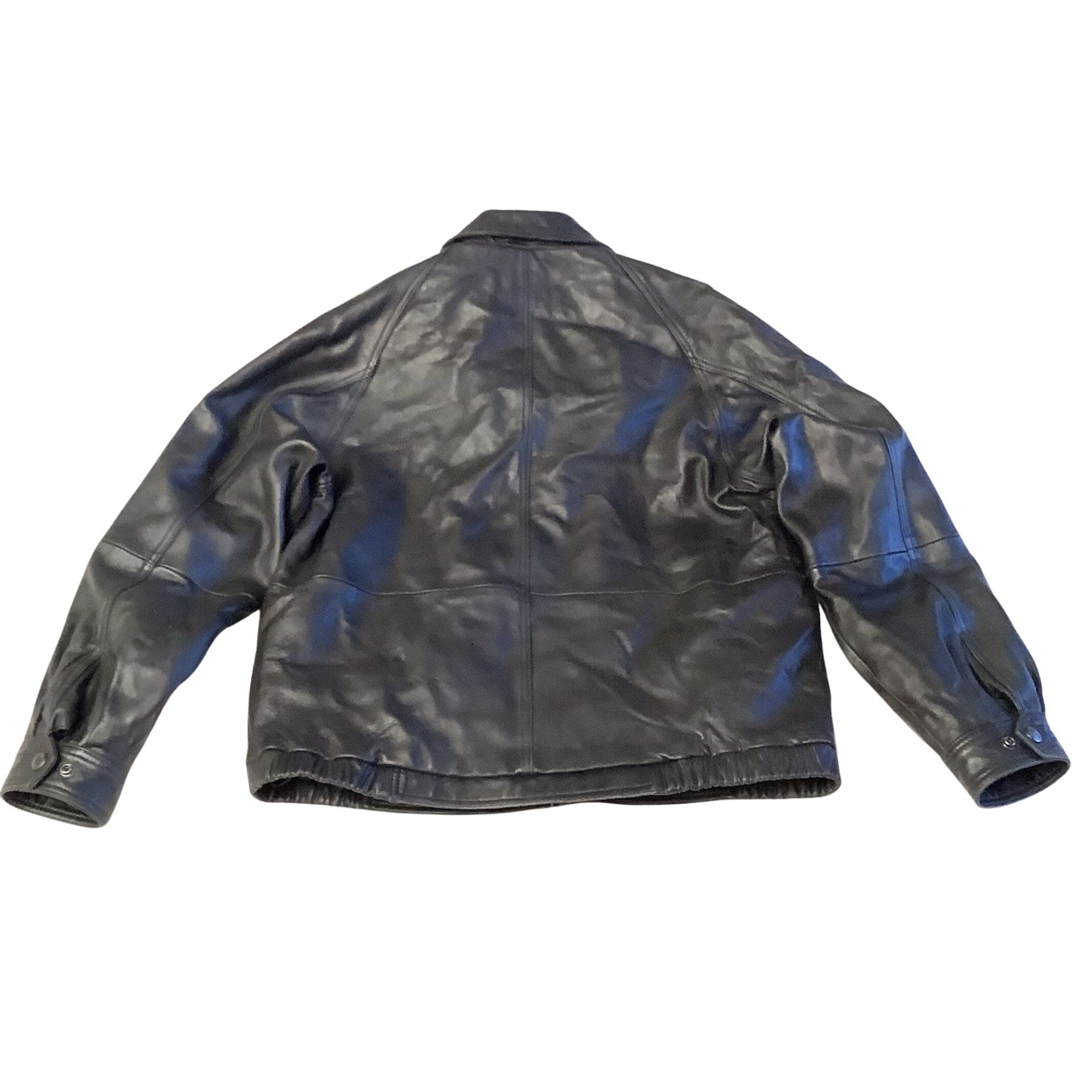 Vintage '90s Black Leather Jacket Liz Lambskin Size Men's-M
