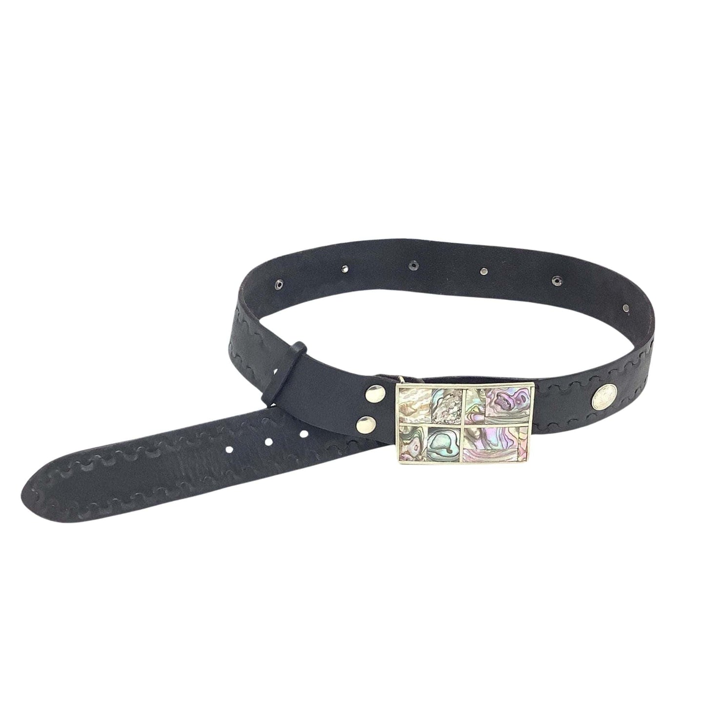 Black Leather Western Belt