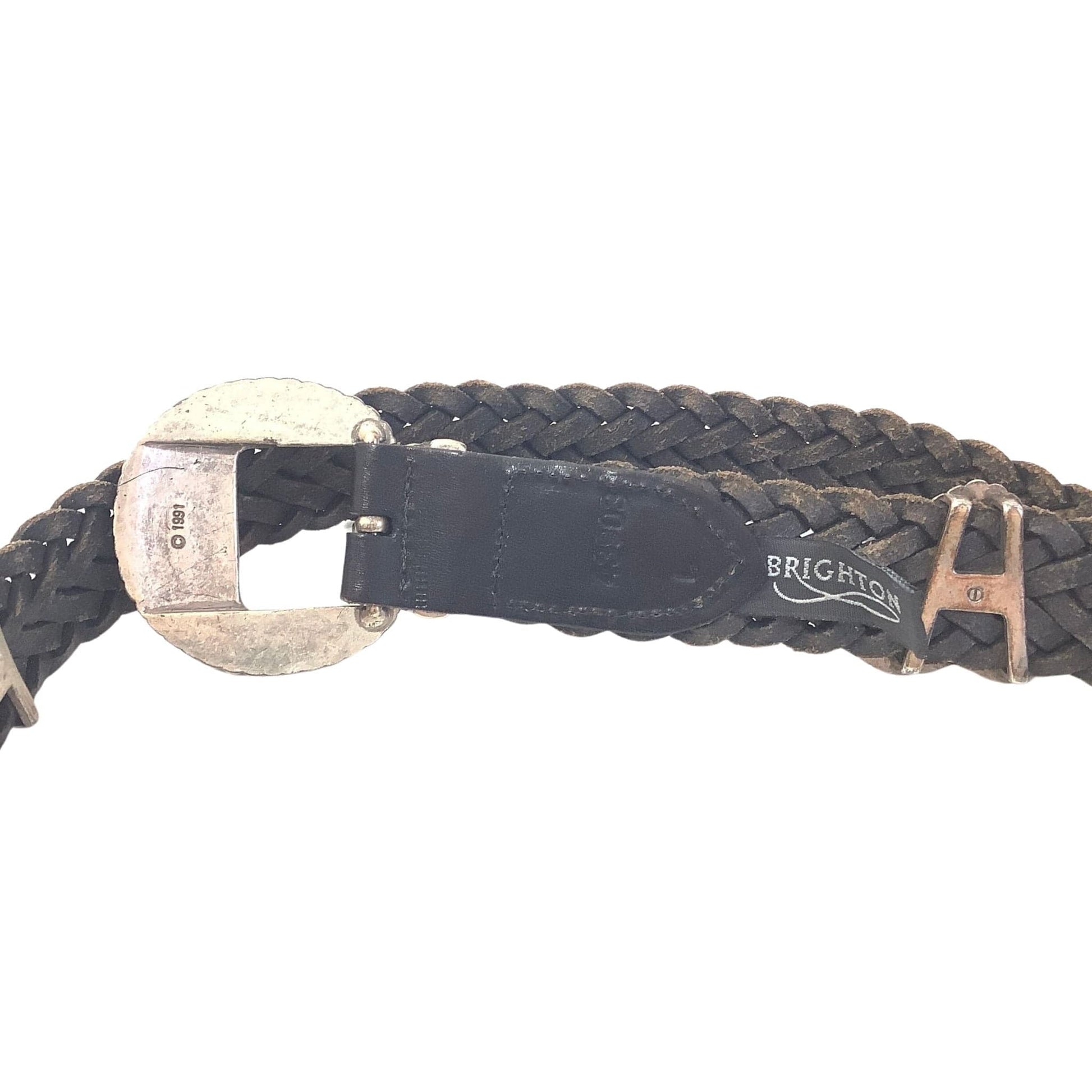 Black Leather Woven Belt