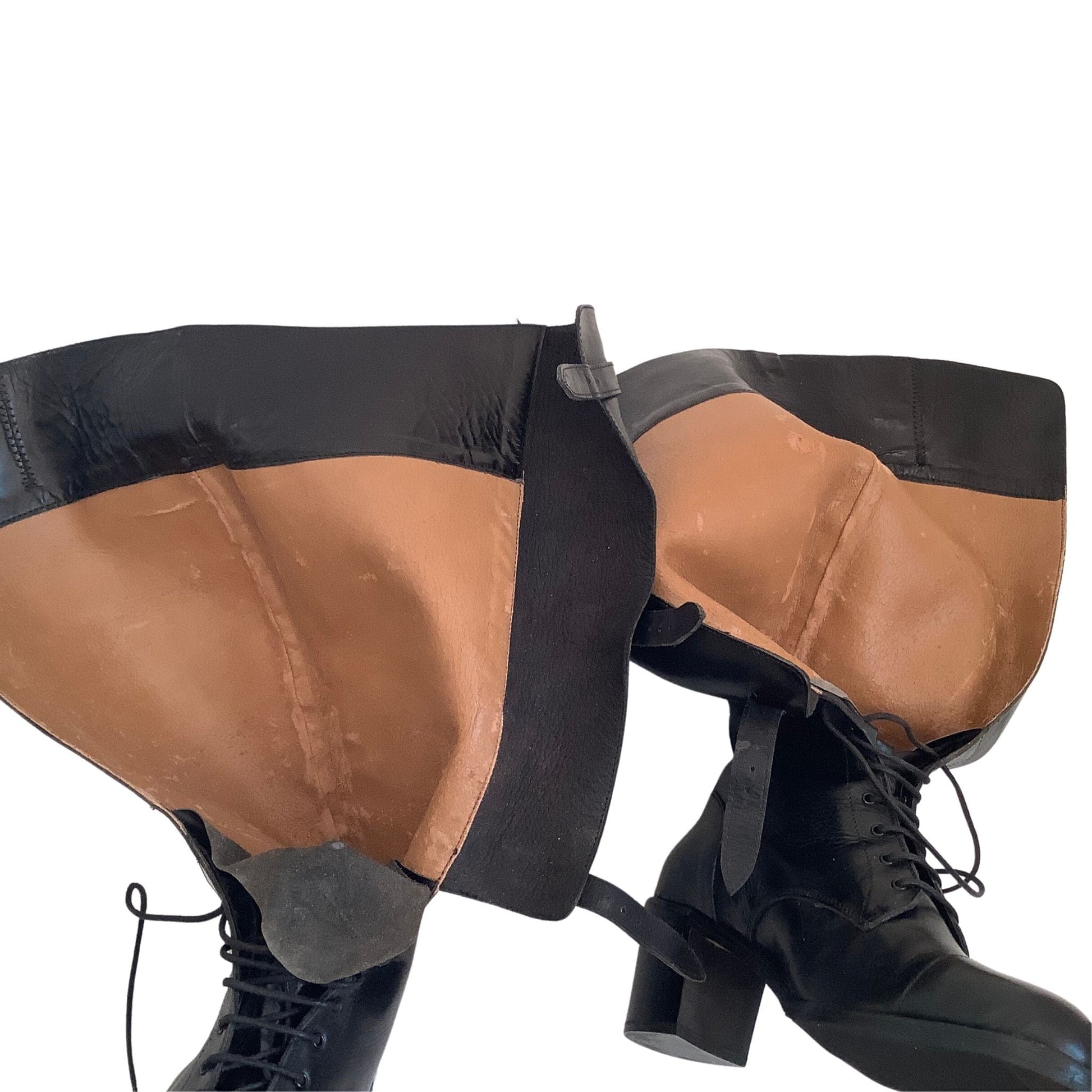 Black Leather Y2K Boots