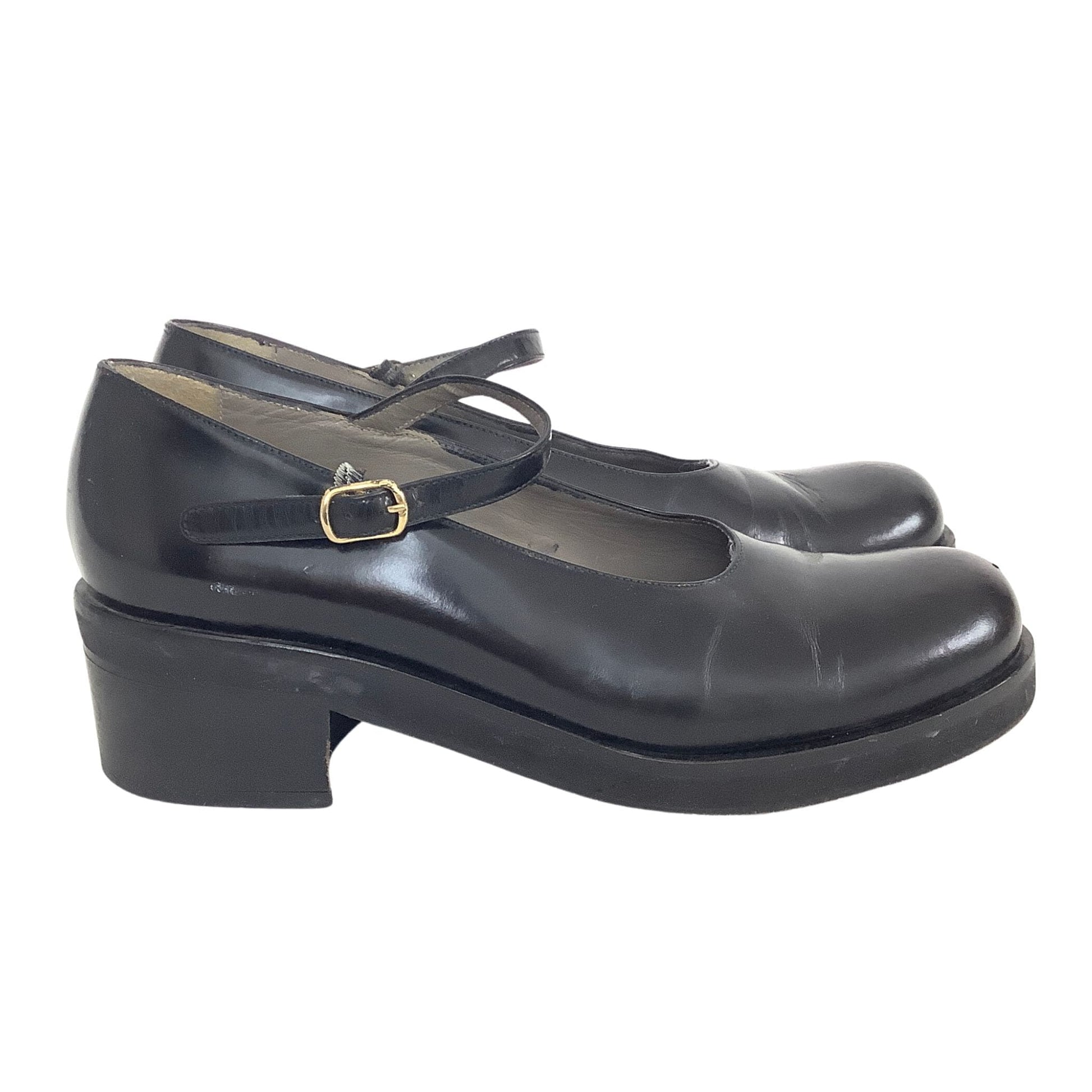 Black Mary Jane Shoes 7 / Black / Vintage 1980s