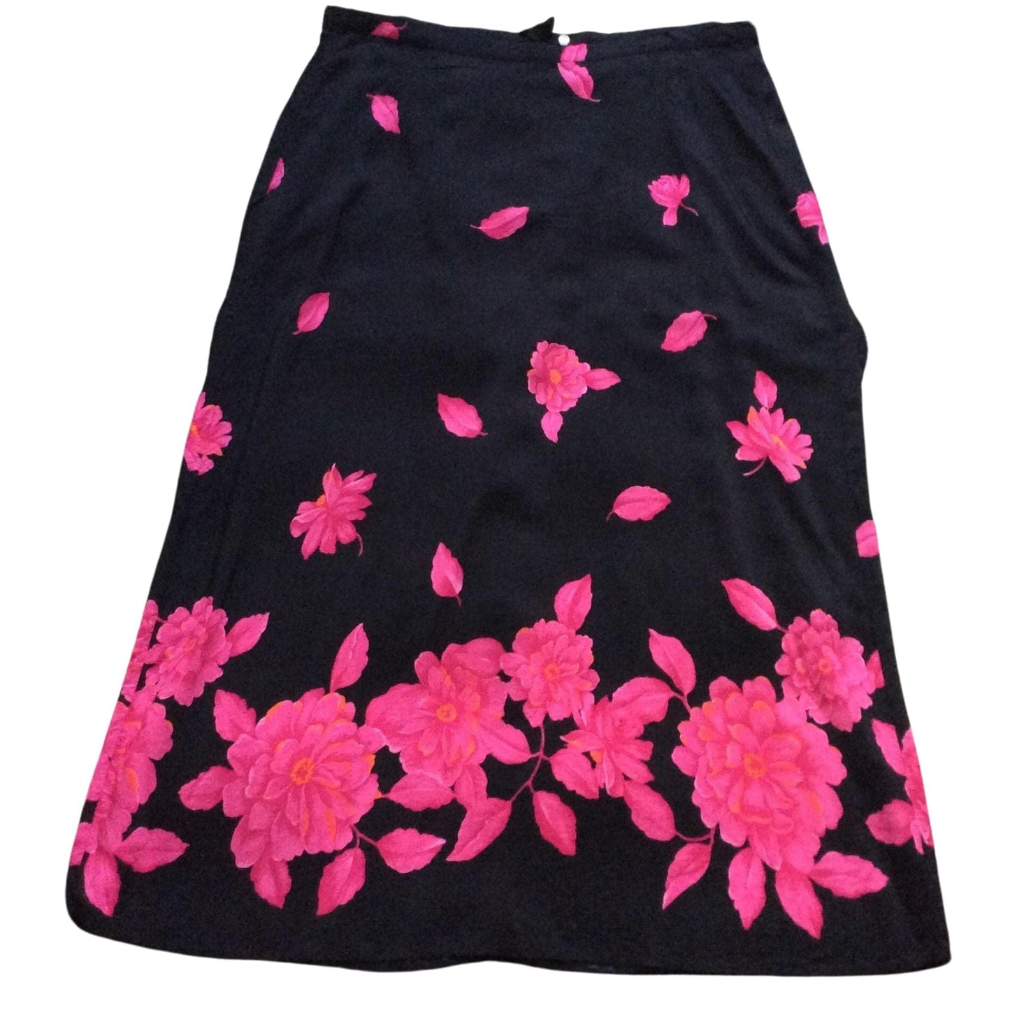 Black Pink Floral Skirt