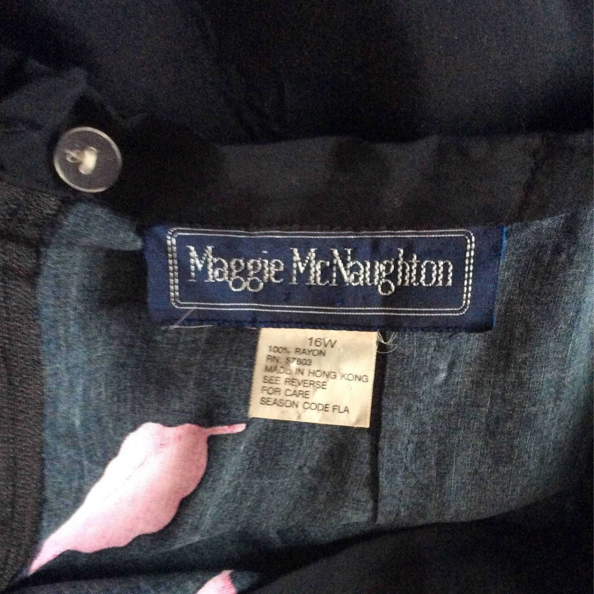 Black Pink Floral Skirt