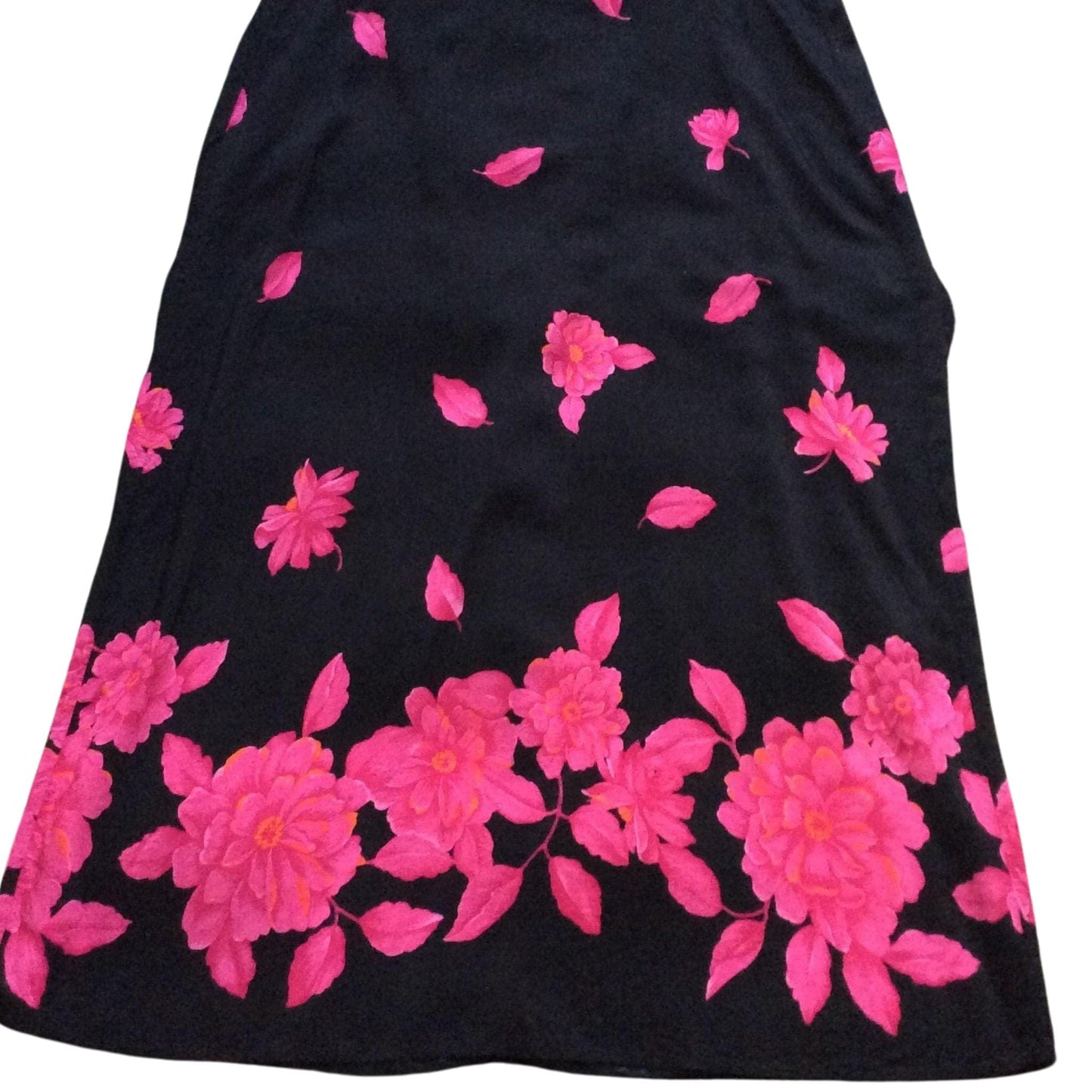 Black Pink Floral Skirt