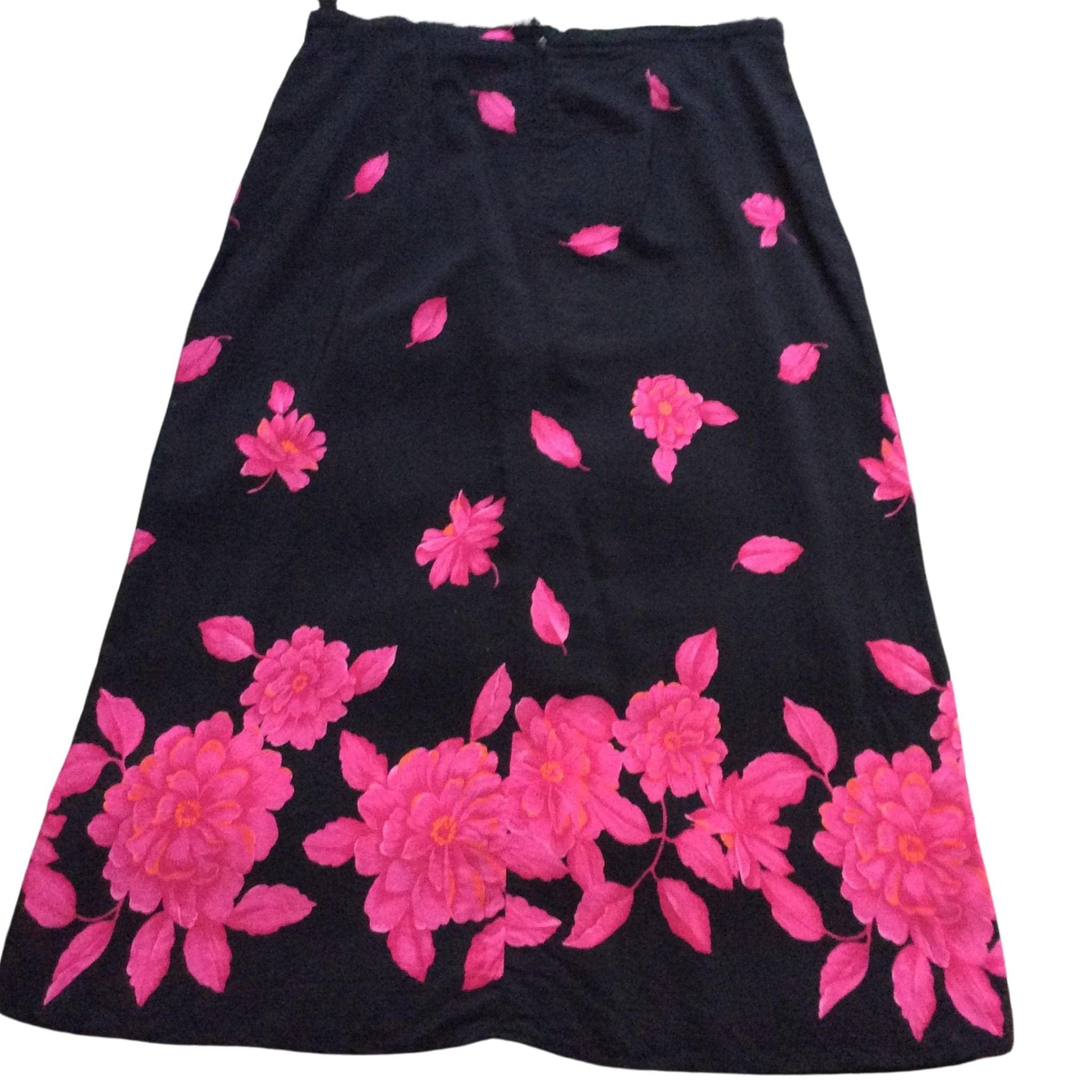 Black Pink Floral Skirt