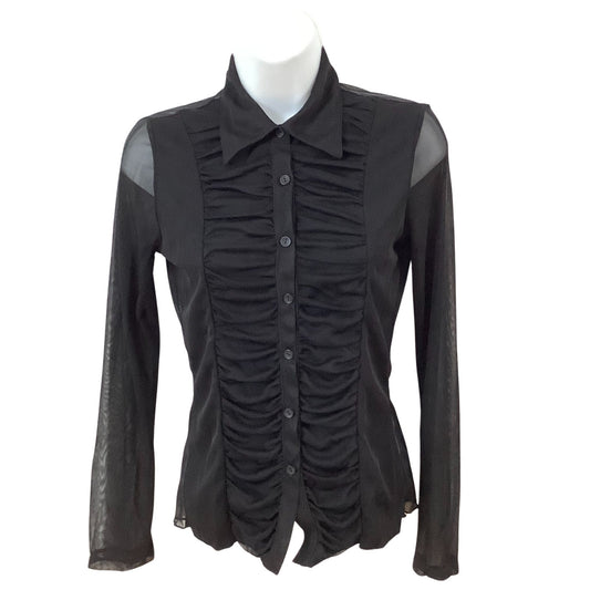 1980s Goth Fashion Black Transparent Blouse