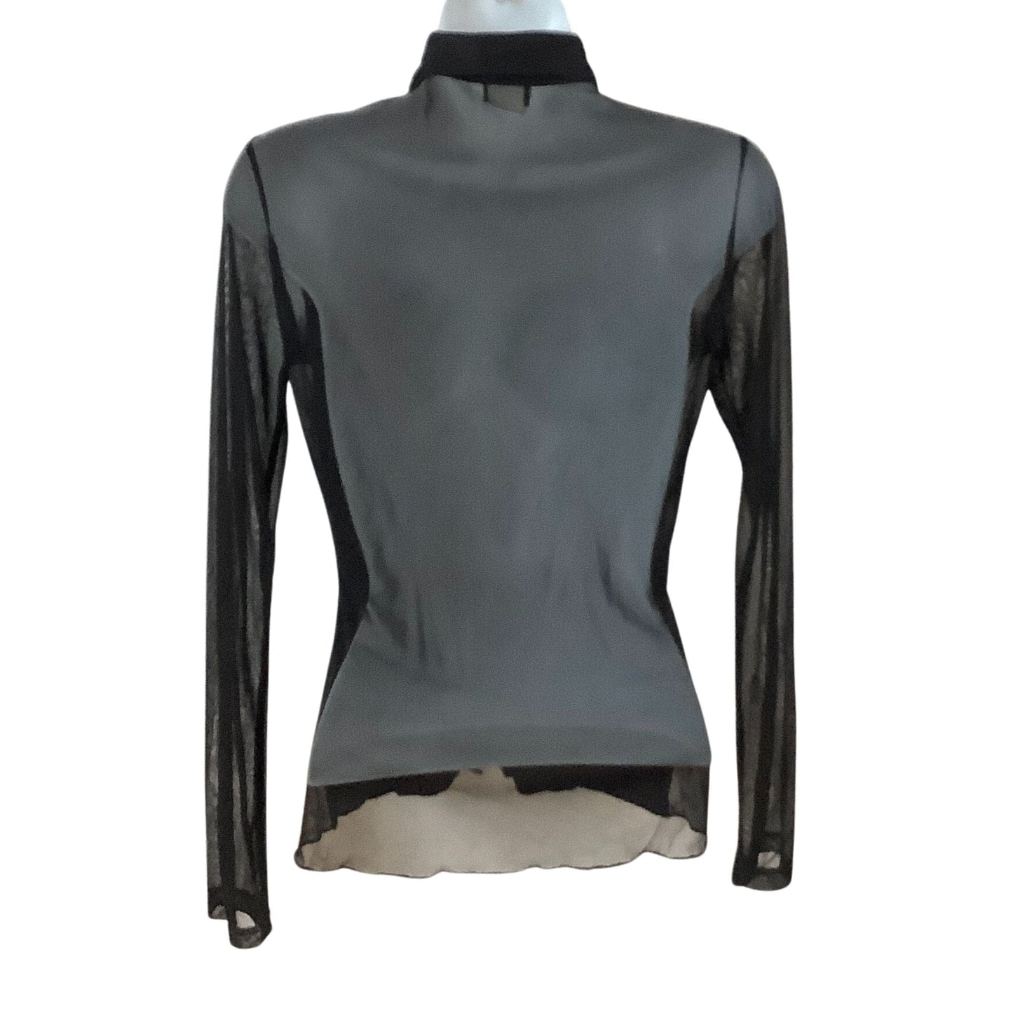 1980s Goth Fashion Black Transparent Blouse