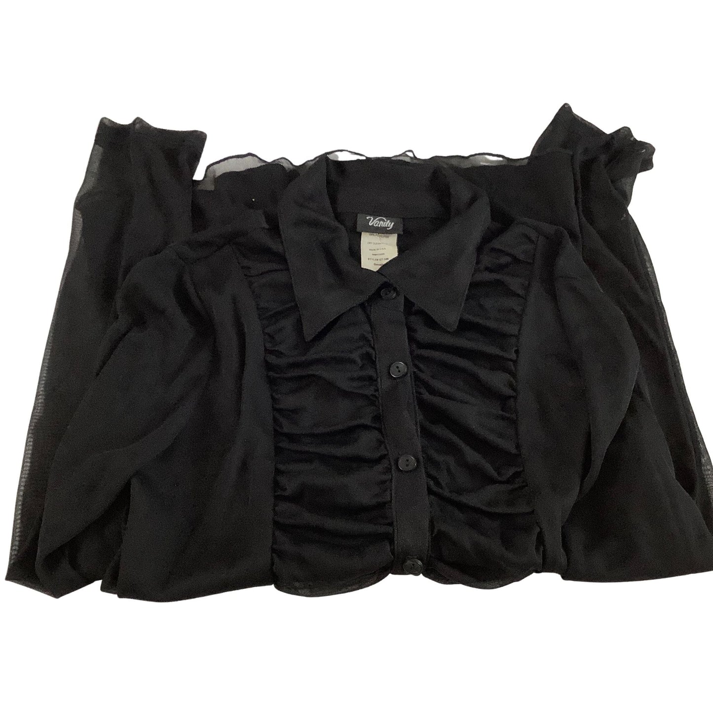 1980s Goth Fashion Black Transparent Blouse