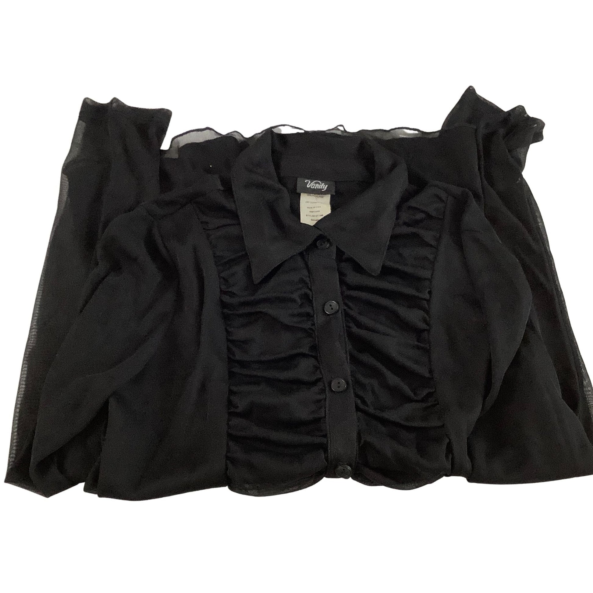 1980s Goth Fashion Black Transparent Blouse
