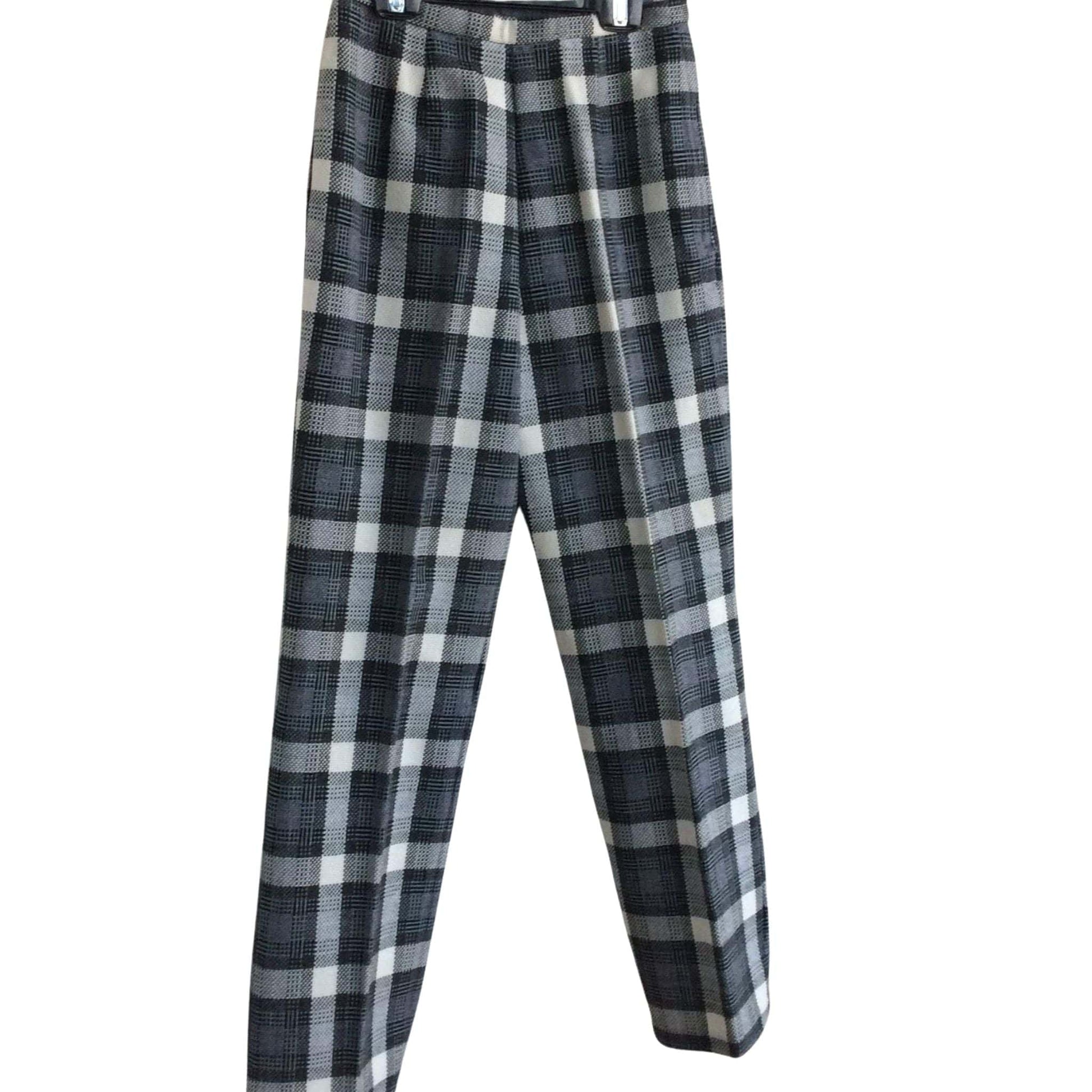 Black White Plaid Slacks