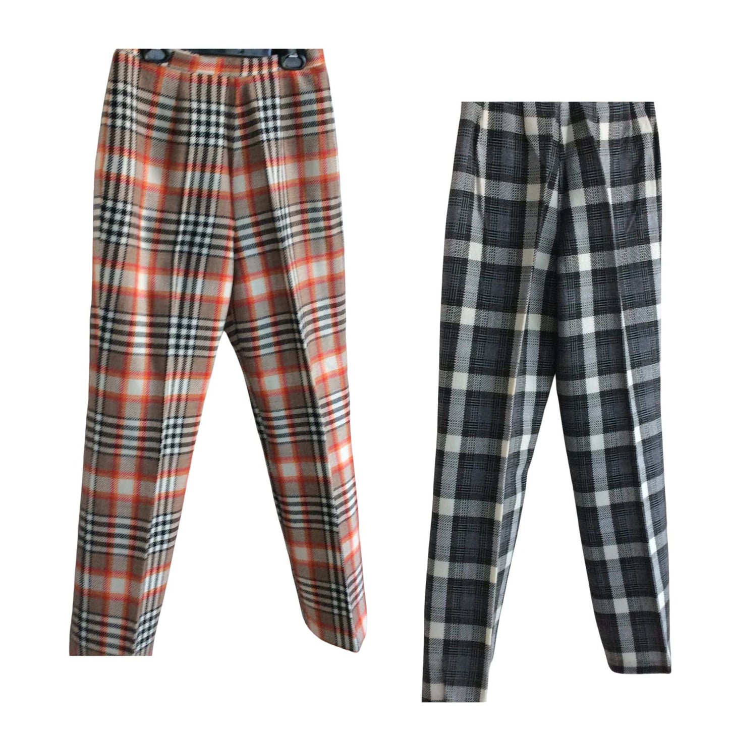 Black White Plaid Slacks