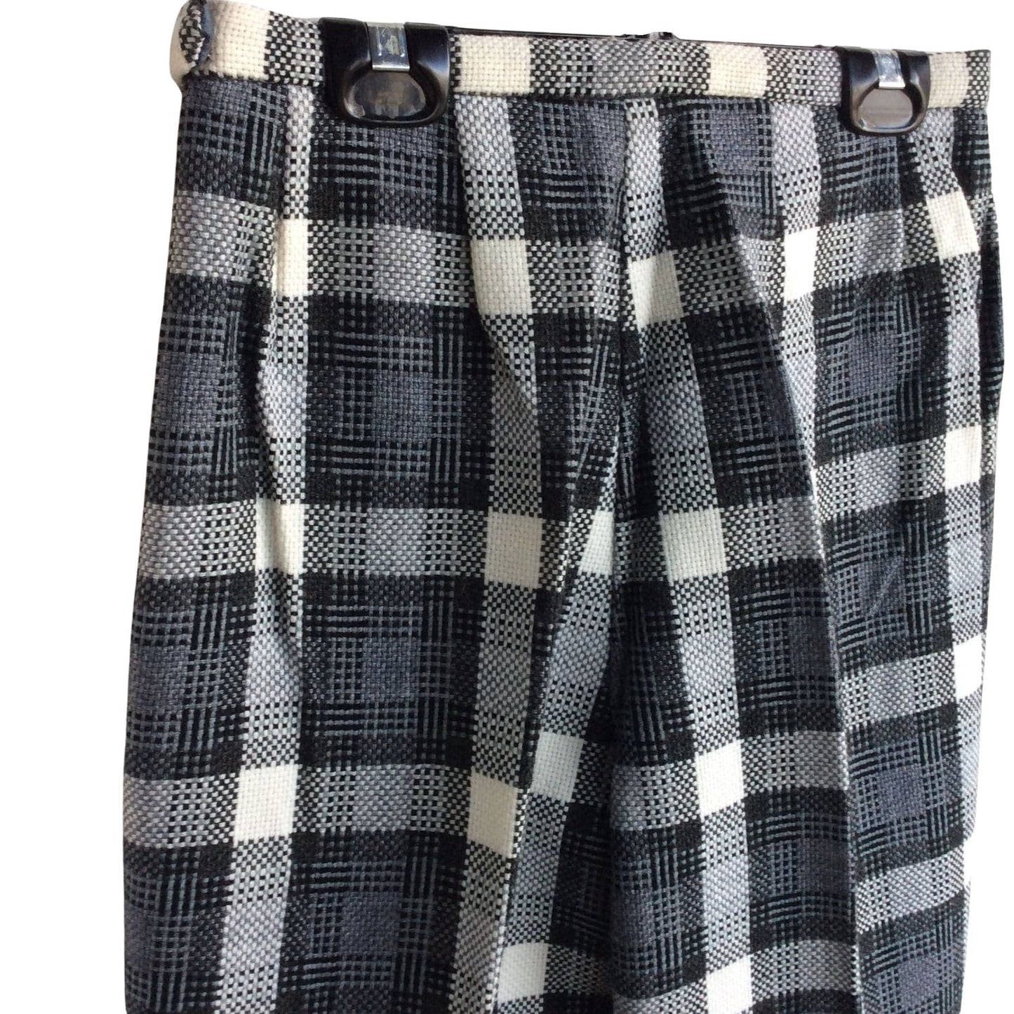 Black White Plaid Slacks