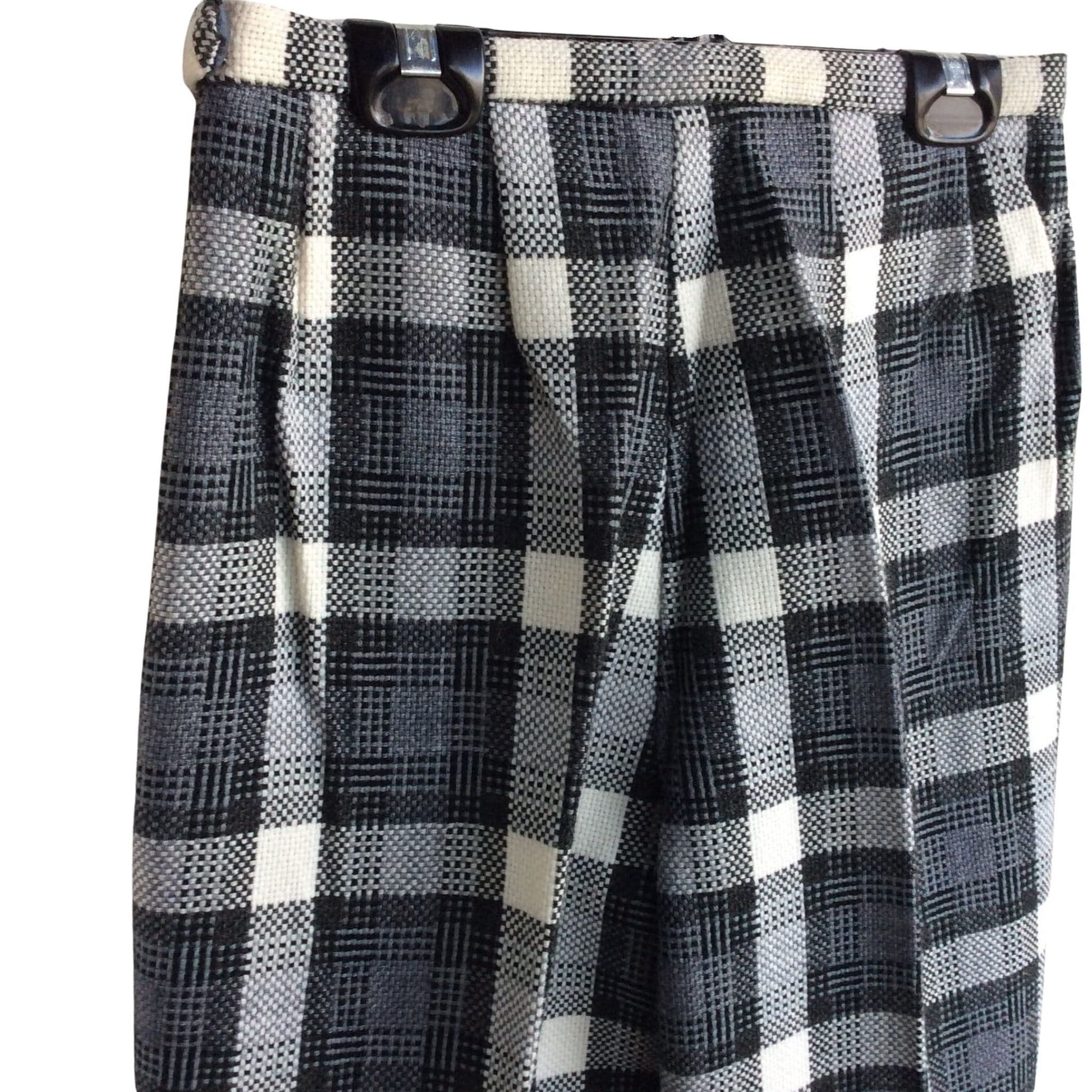 Black White Plaid Slacks