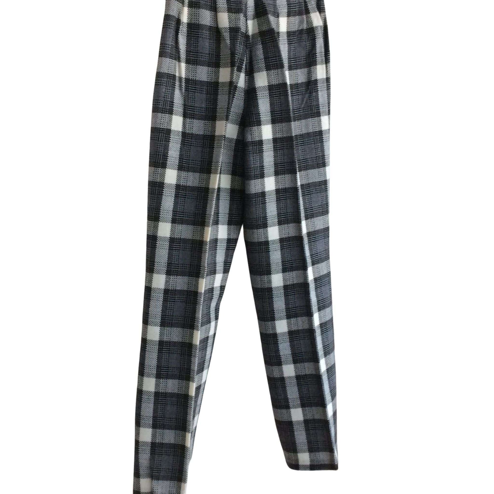 Black White Plaid Slacks
