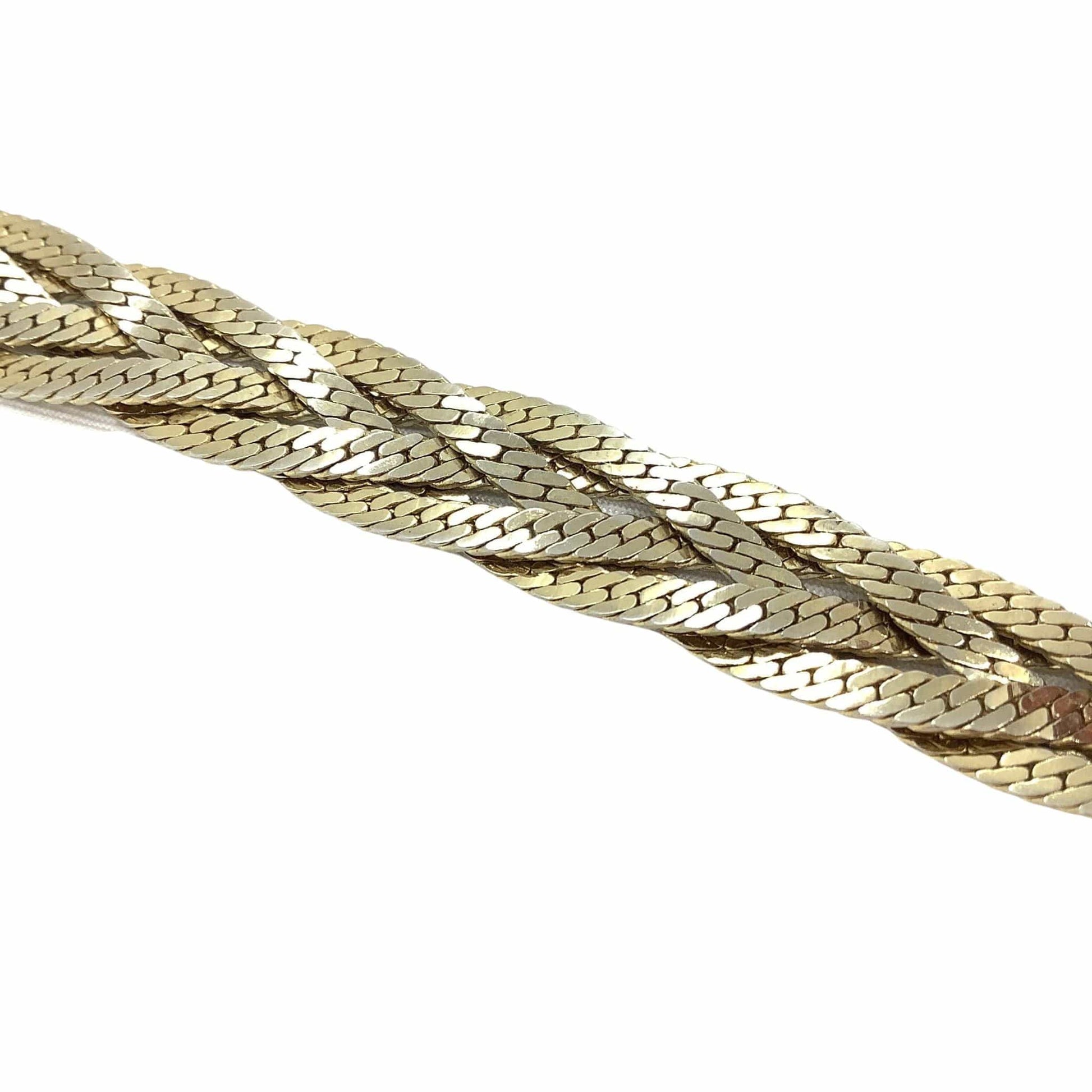 Vintage Braided Herringbone Chain Close-up View