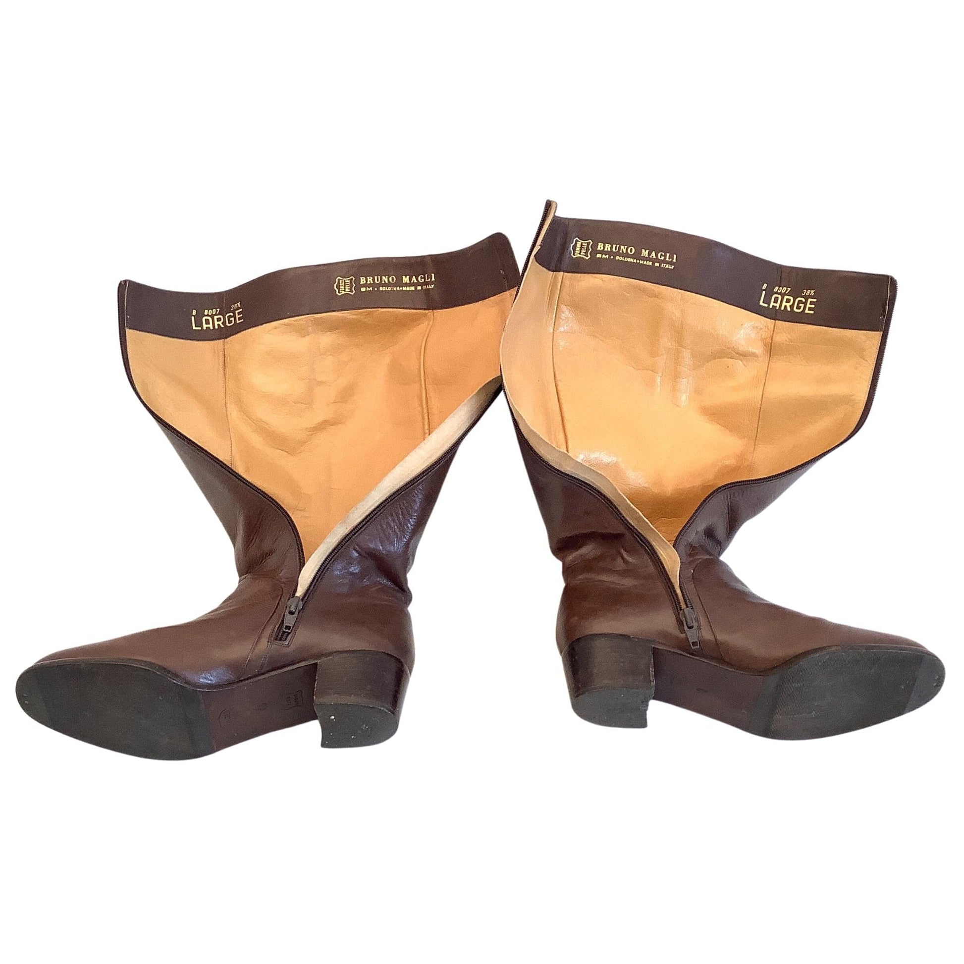 Bruno Magli Equestrian Boots 8 / Brown / Vintage 1980s