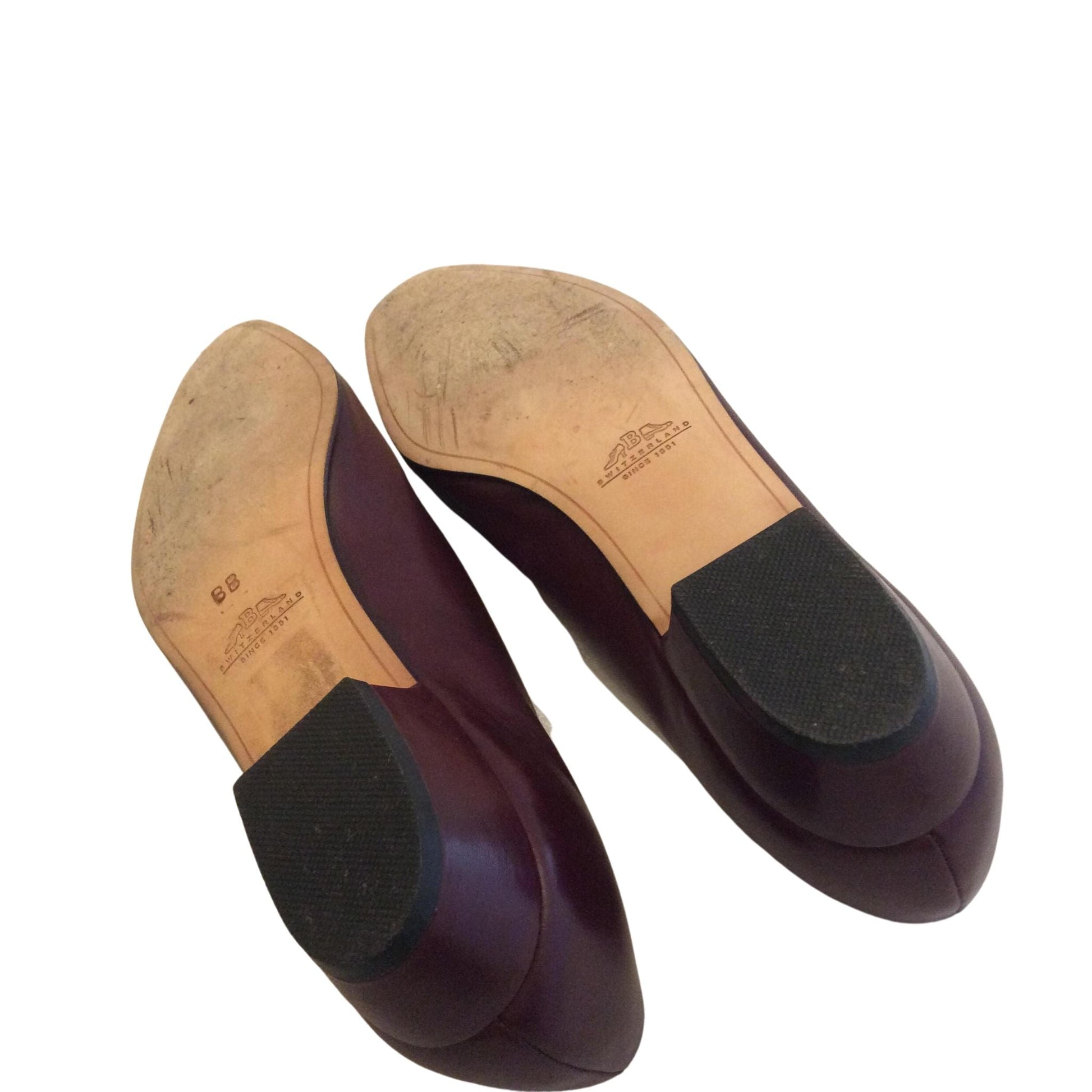 Bally 1990s Pump Shoes Low Heel Burgundy - Size 5.5-N Bally 1990s Pump Shoes Low Heel Burgundy - Size 5.5-N