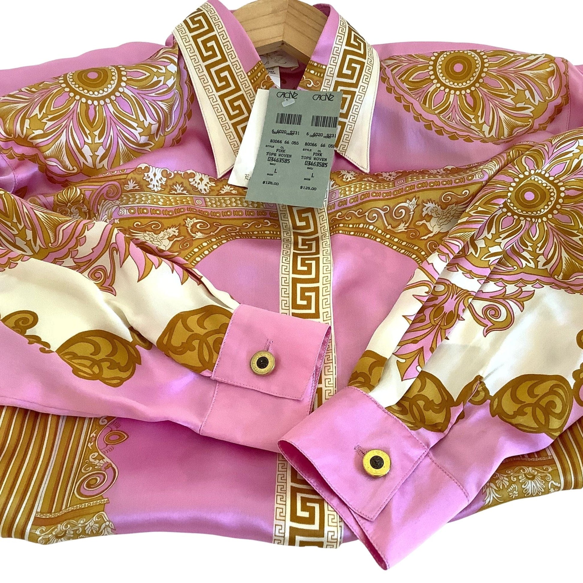 Vintage Baroque Rococo Fashion - Cache 1990s Silk Shirt