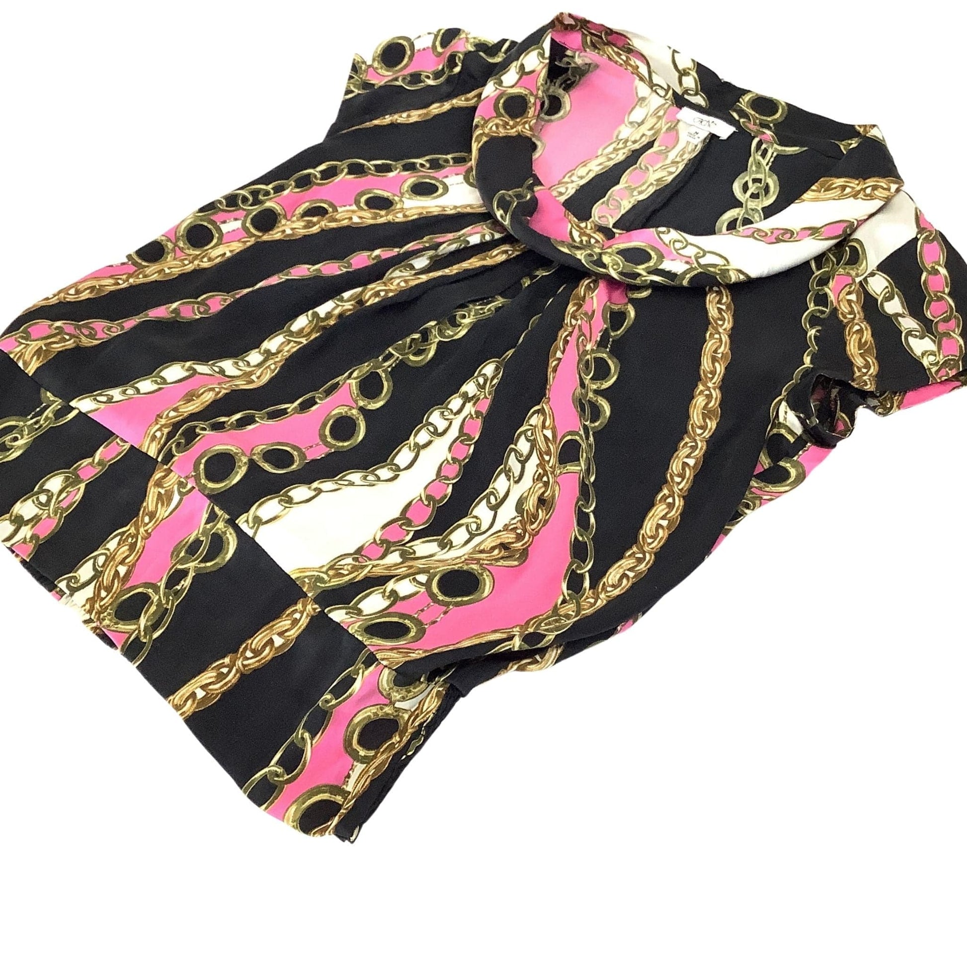 Vintage 90s Cache Baroque Silk Top - Elegant Cap Sleeve Blouse