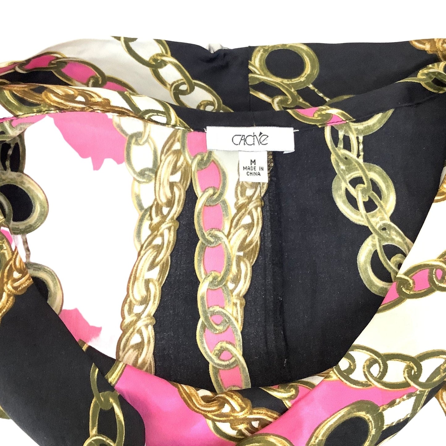 Vintage 90s Cache Baroque Silk Top - Elegant Cap Sleeve Blouse