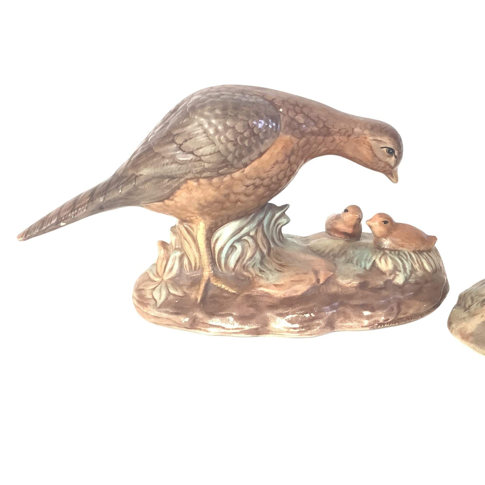 Ceramic Pheasant Figurines Multi / Ceramic / Vintage 1950s
