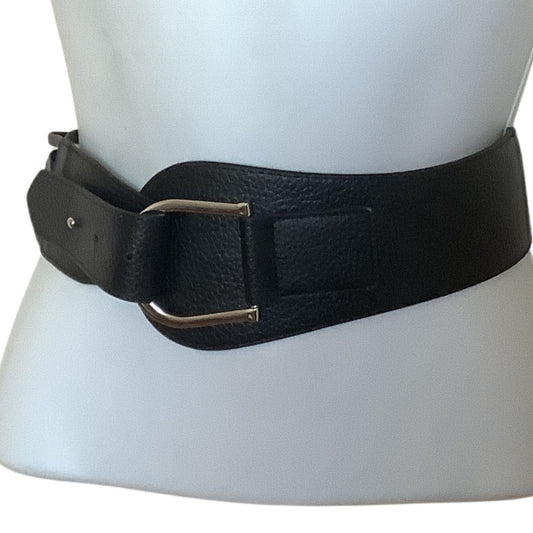 Chico's Modern Black Leather Belt - Women's Medium Adjustable