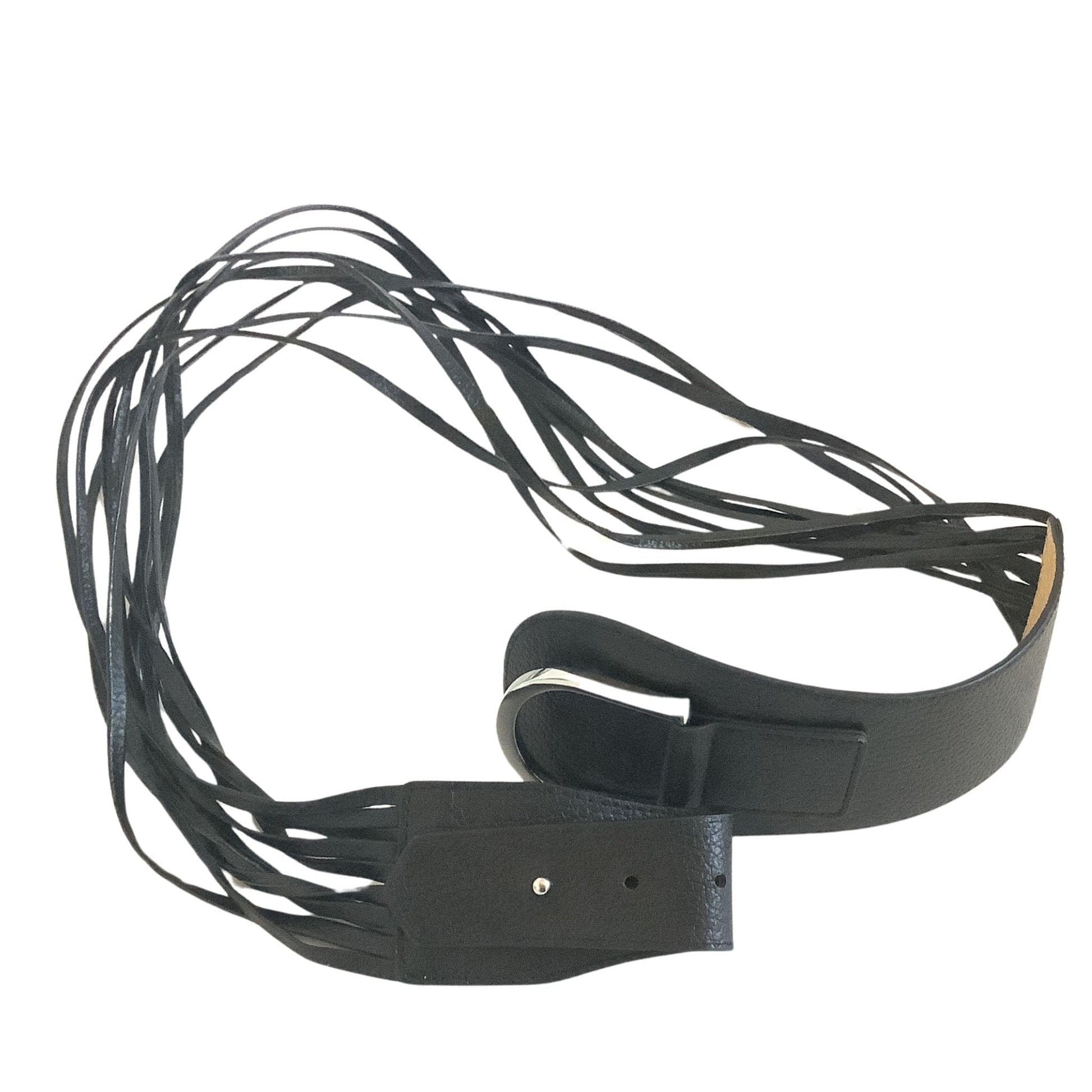 Chico's Modern Black Leather Belt - Women's Medium Adjustable