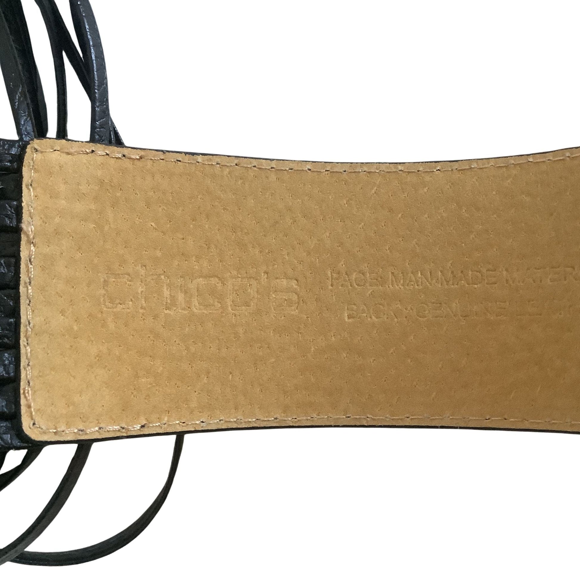 Chico's Modern Black Leather Belt - Women's Medium Adjustable