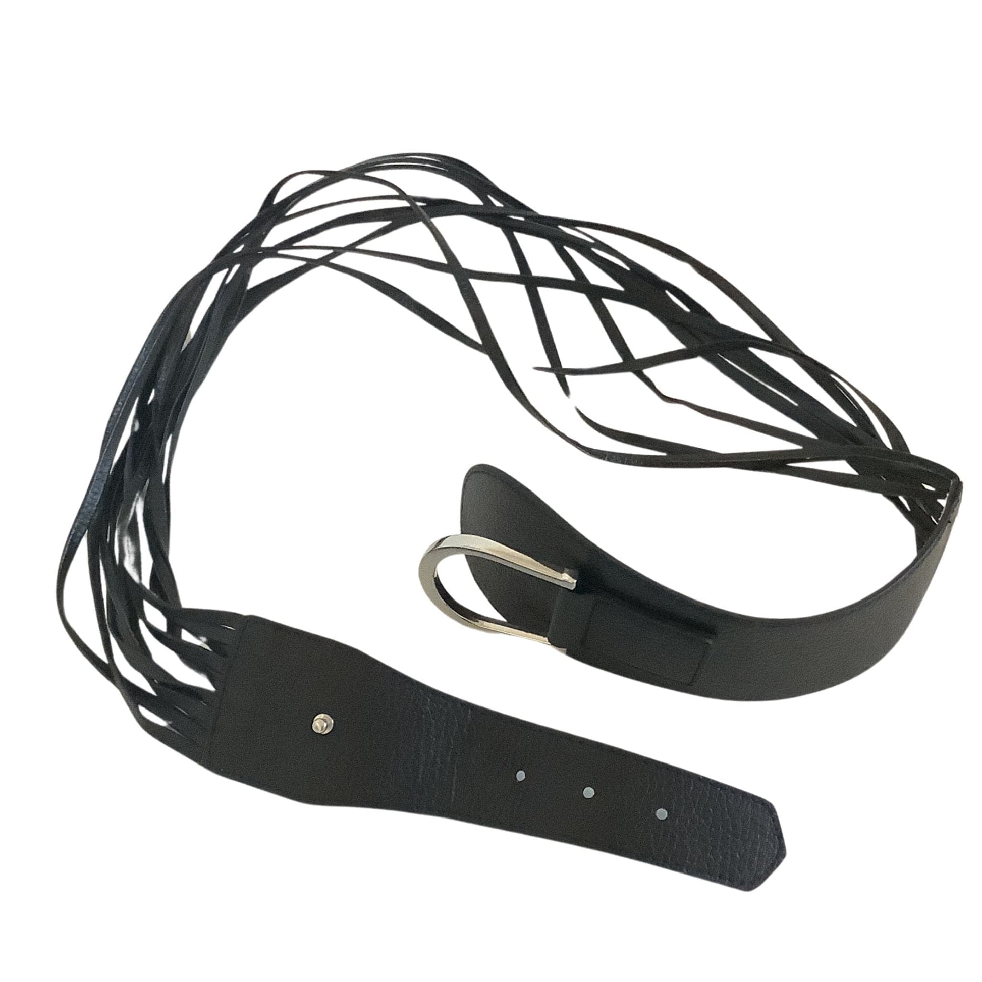 Chico's Modern Black Leather Belt - Women's Medium Adjustable