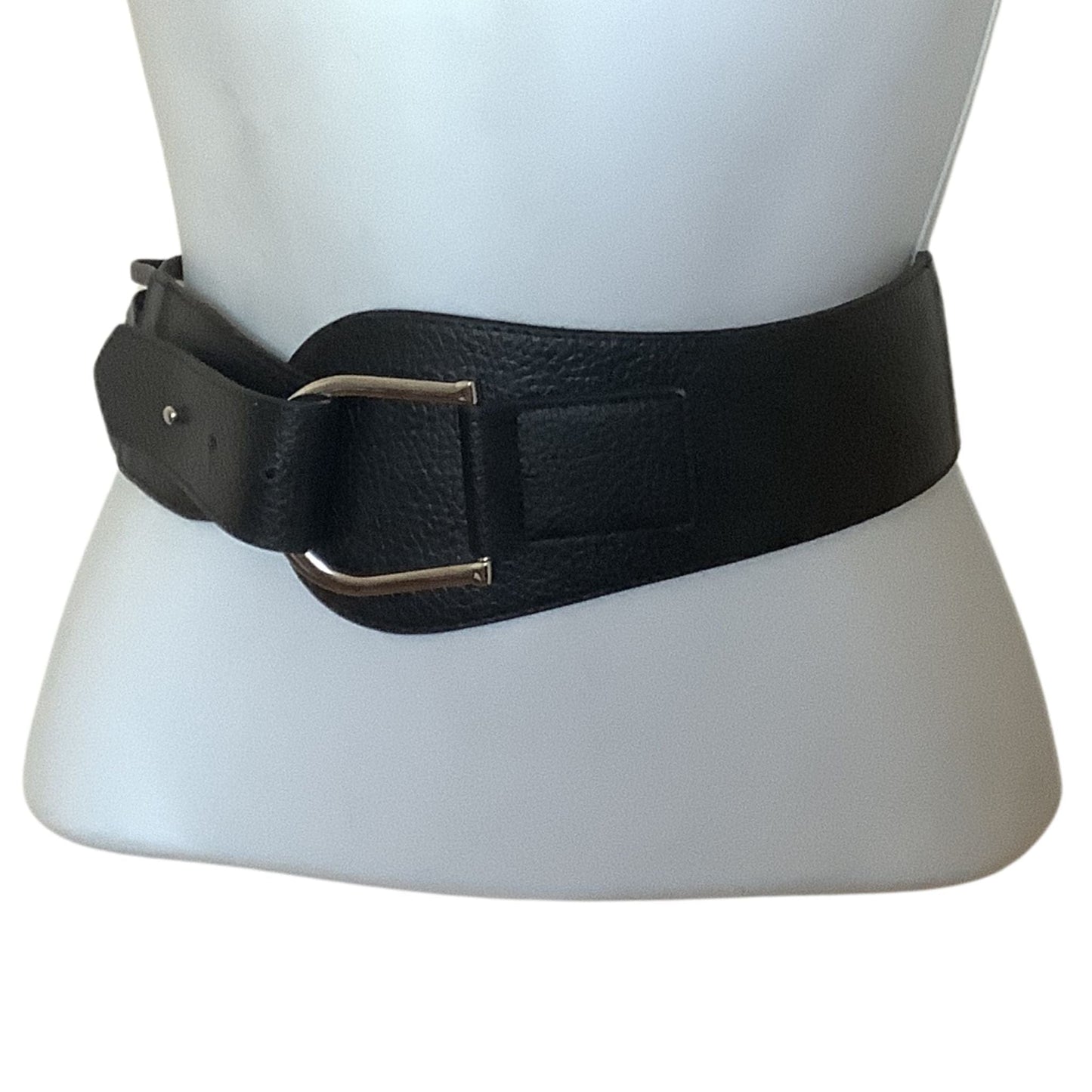 Chico's Modern Black Leather Belt - Women's Medium Adjustable