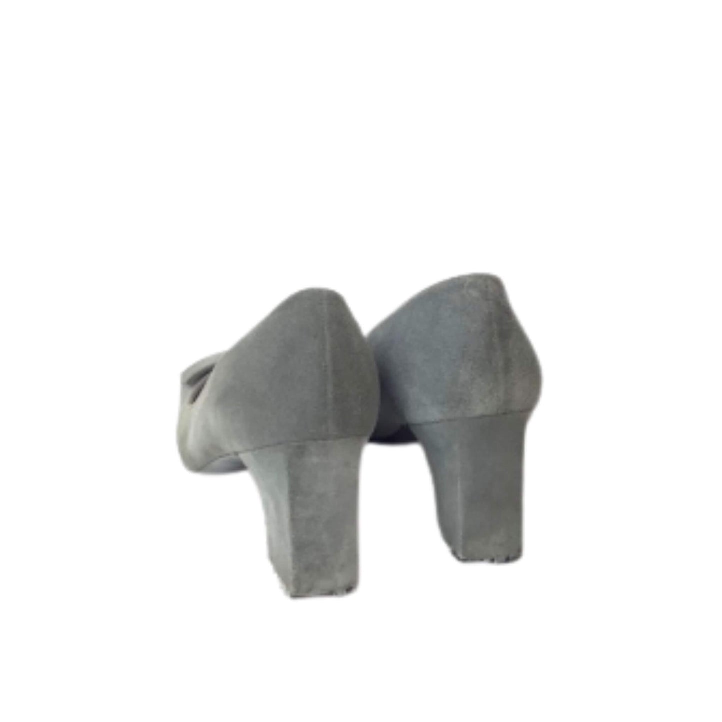 Christian Dior gray high-heeled shoes back view 