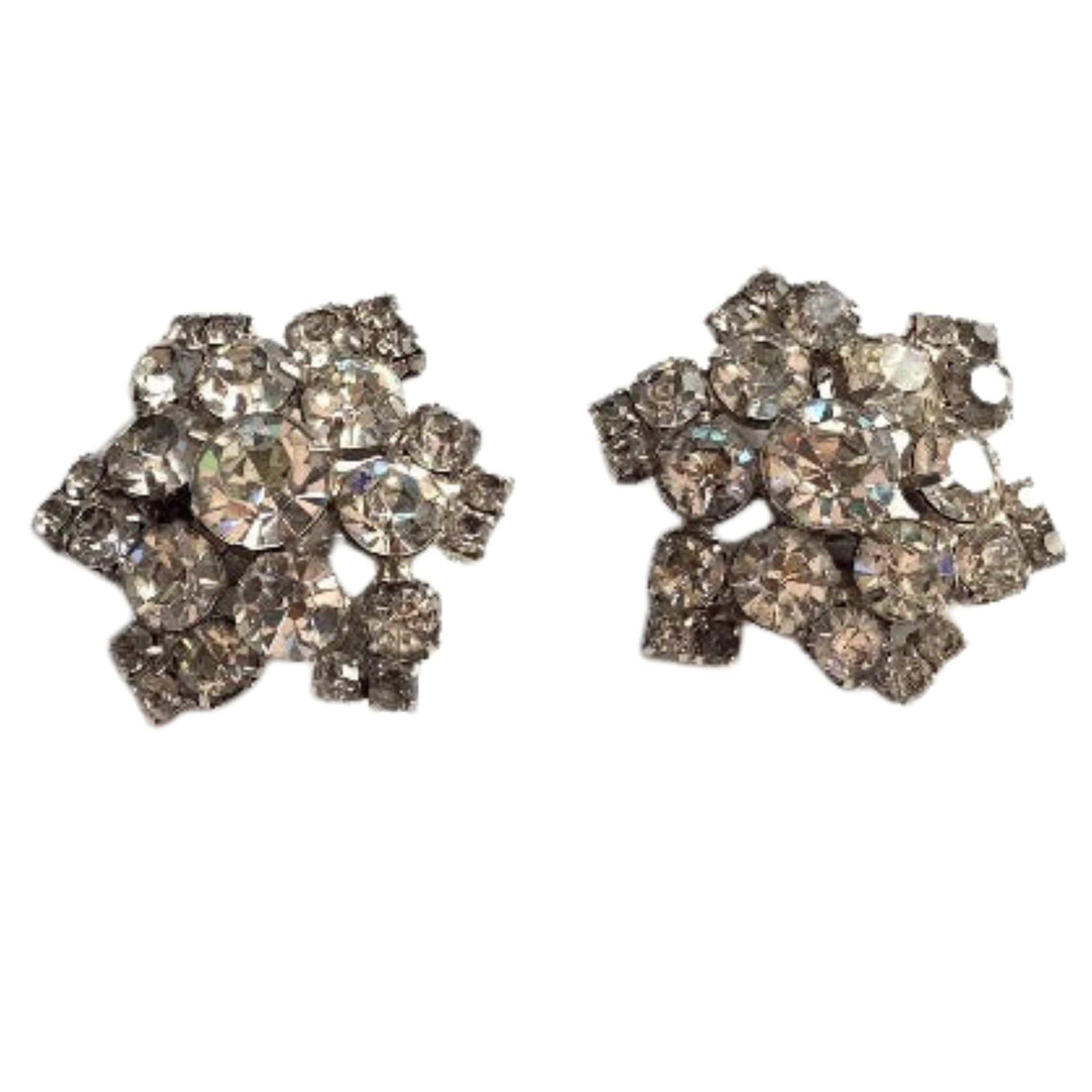 Clip-on Rhinestone Earrings