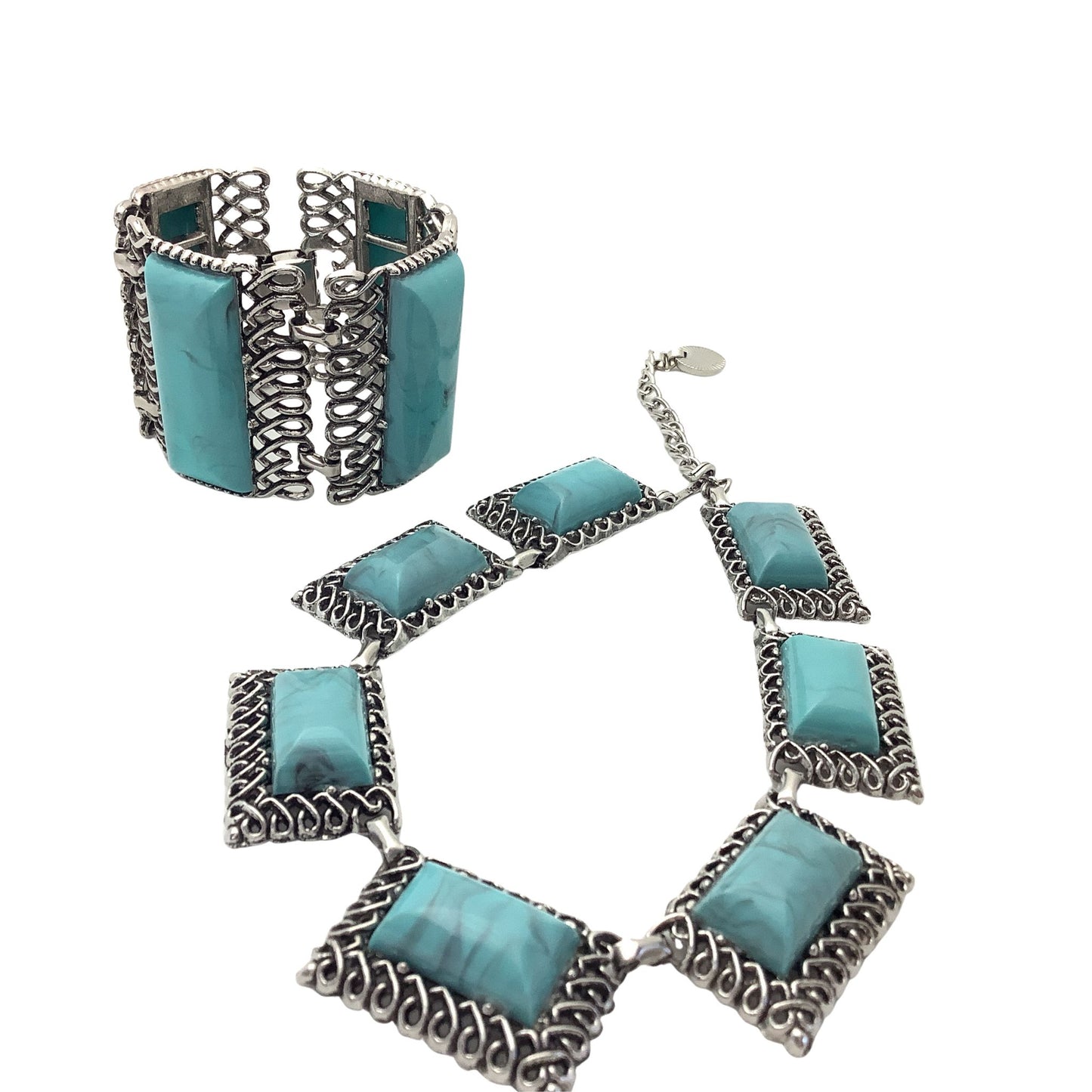 Faux Turquoise Demi Parure 1950s