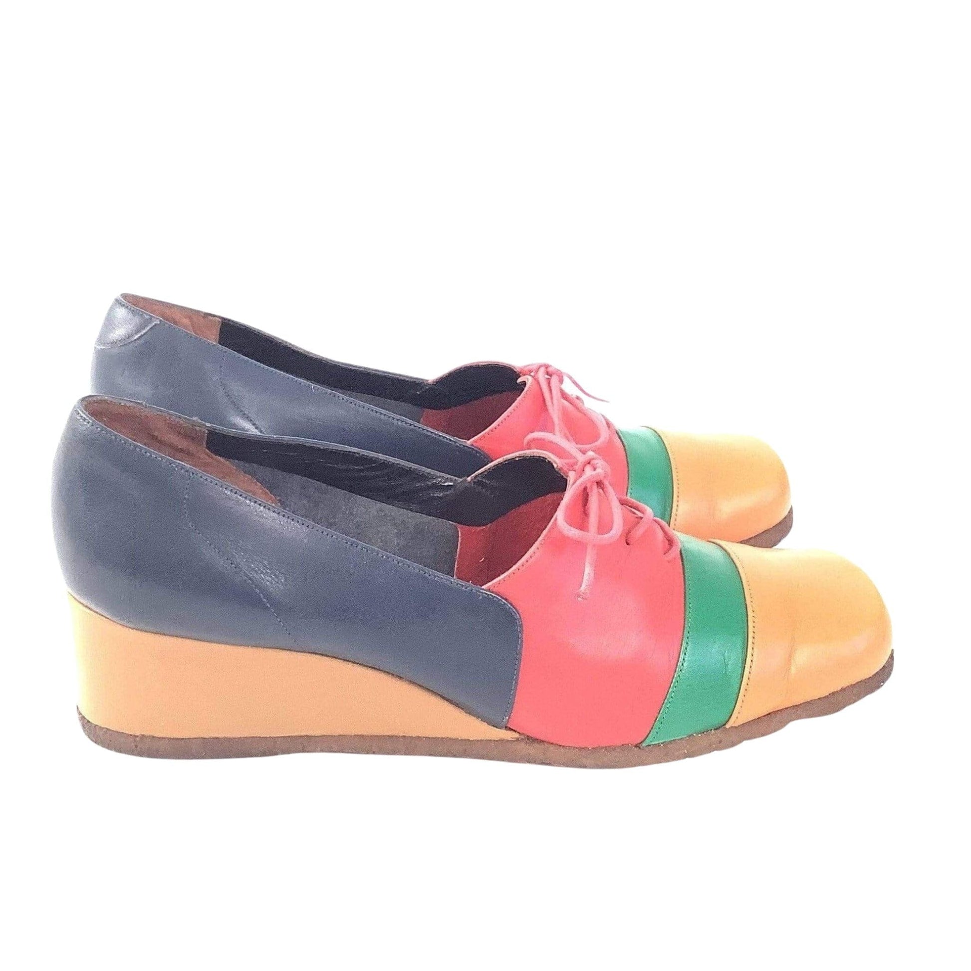 Color-Block Lace-up Heels