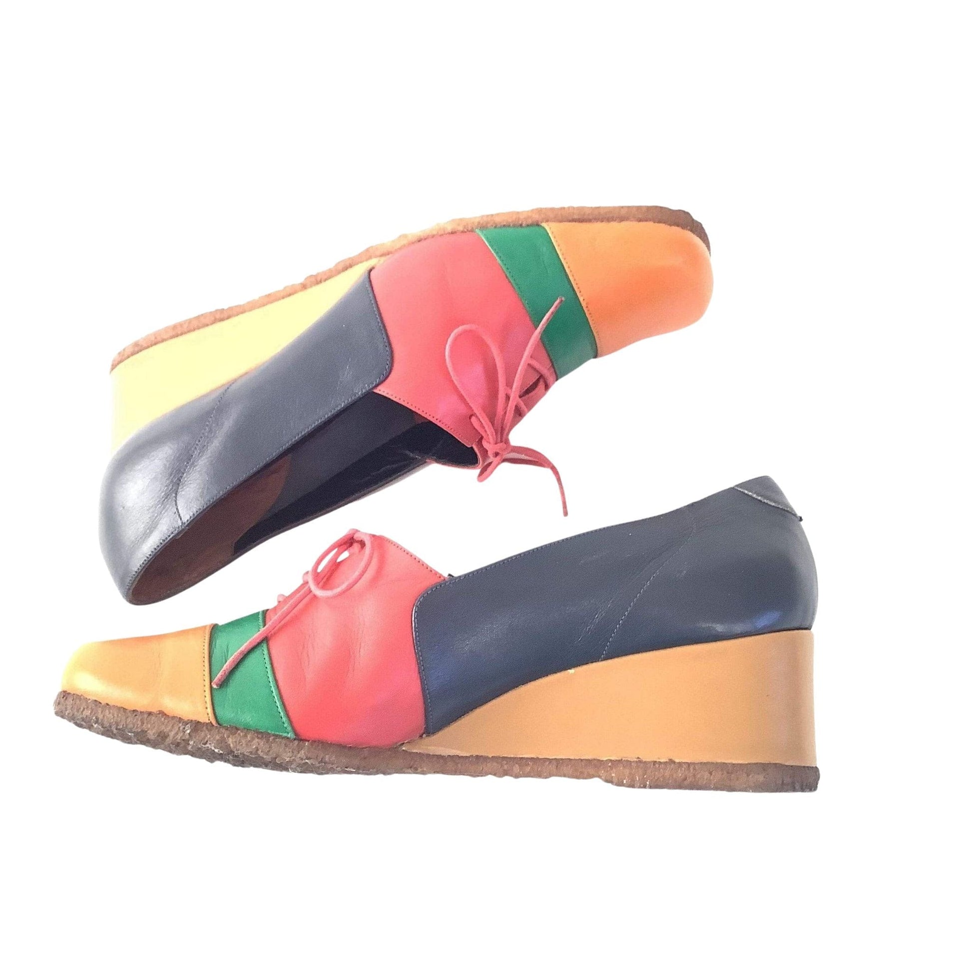 Color-Block Lace-up Heels